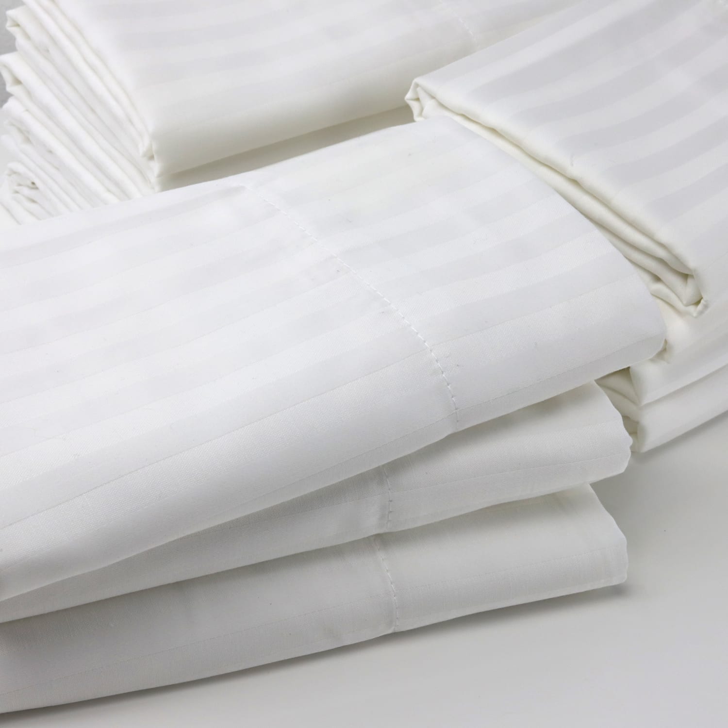 1888 Mills Lotus Satin Stripe King Pillowcases, 42in x 46in, White, Pack Of 72 Pillowcases - Image 4