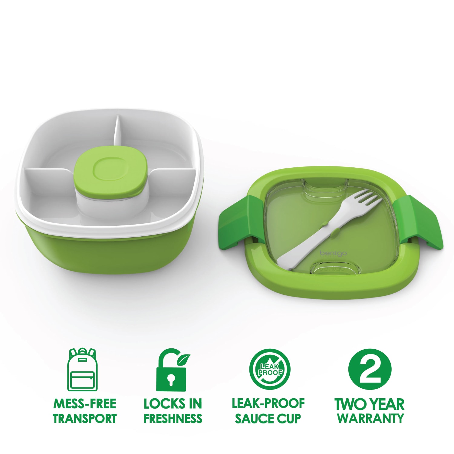 Bentgo Salad Lunch Container, 4in x 7-1/4in, Green - Image 3