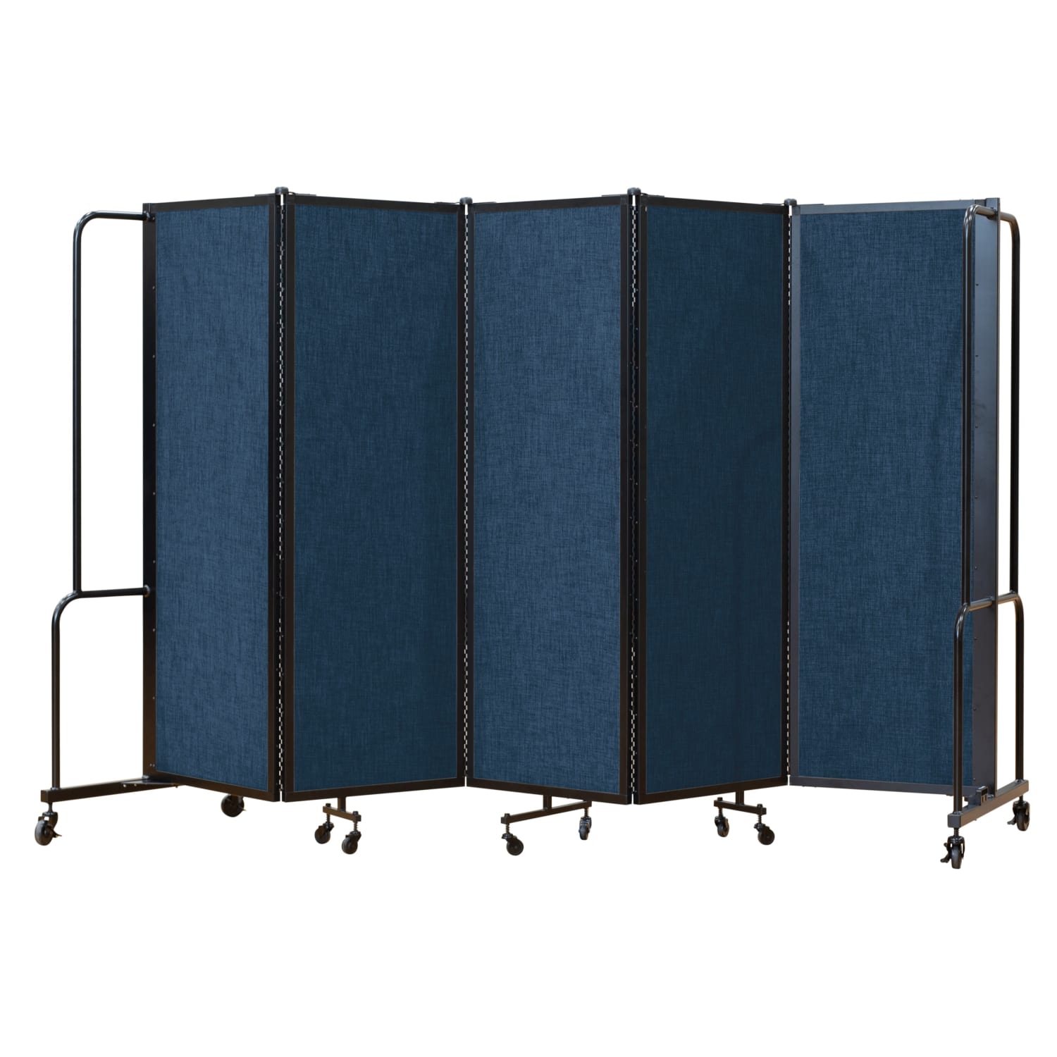 National Public Seating Room Divider, 5-Section, 72inH x 27inW x 118inD, Blue - Image 3