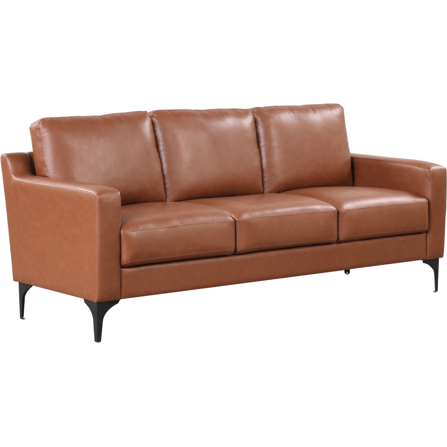 Serta Florence Faux Leather Sofa 35inH x 78inW x 33 12inD Brown PopularChairscom