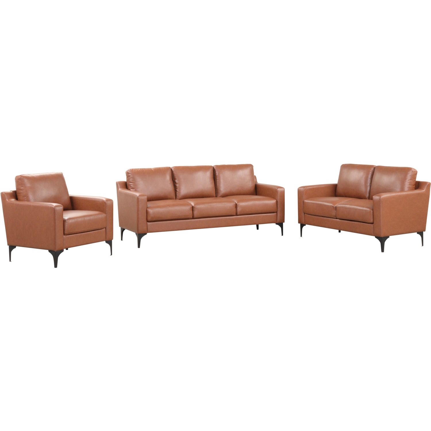 Serta Florence Faux Leather Sofa 35inH x 78inW x 33 12inD Brown PopularChairscom