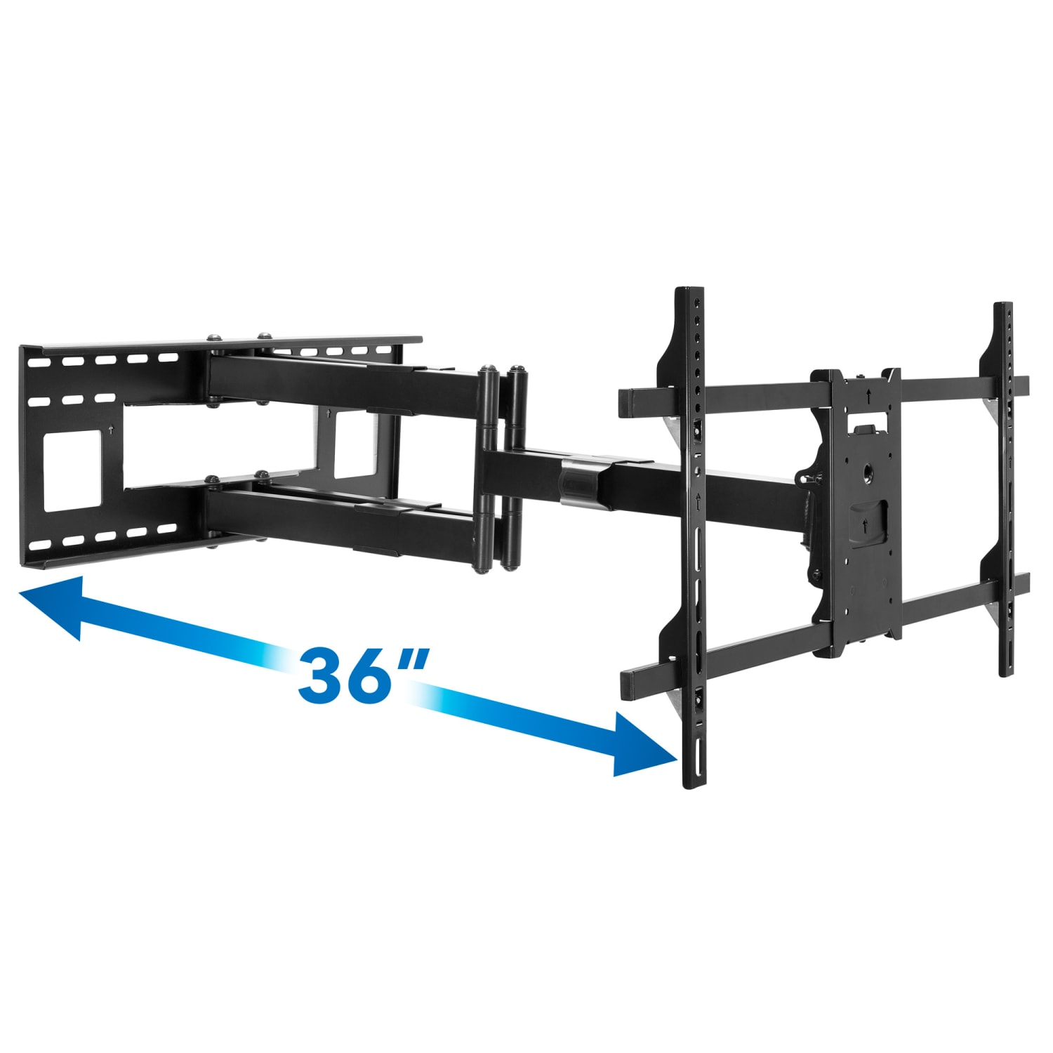 Mount-It! MI-392 Dual Arm TV Wall Mount For Screens 42 - 90in, 12inH x 37-1/2inW x 4inD, Black - Image 3