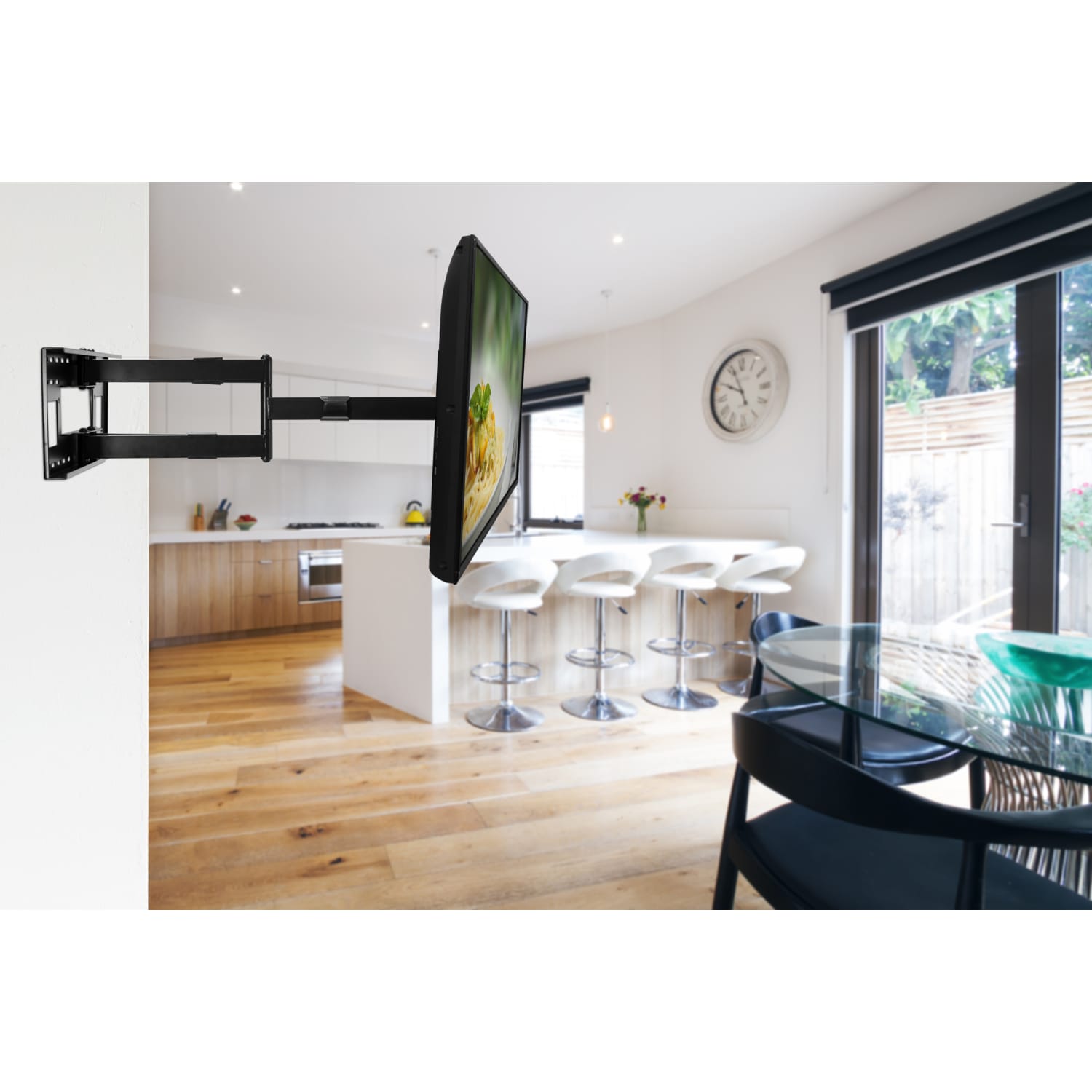 Mount-It! MI-392 Dual Arm TV Wall Mount For Screens 42 - 90in, 12inH x 37-1/2inW x 4inD, Black - Image 4