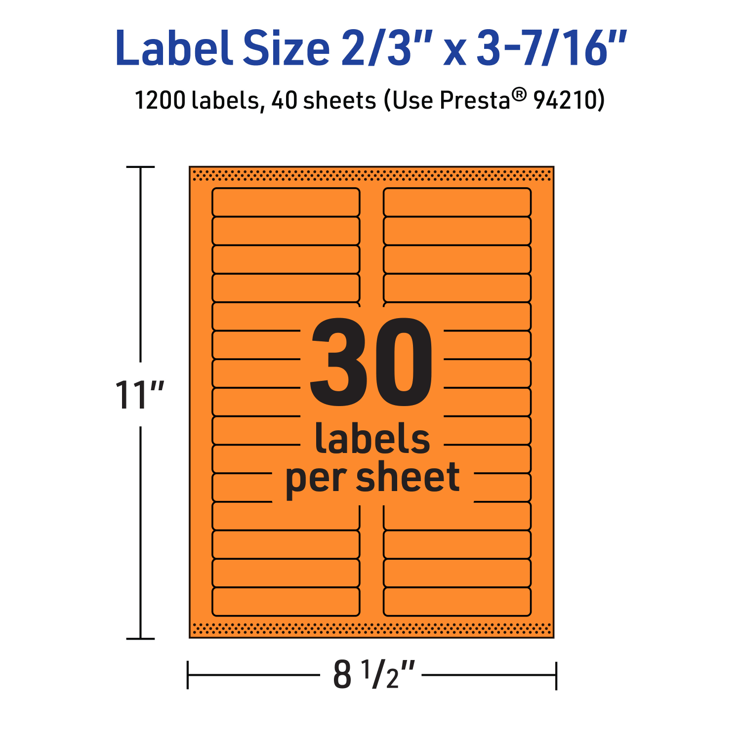 Avery Printable Labels With Sure Feed Technology, 94210-BOP40, Rectangle, 2/3in x 3-7/16in, Matte Bright Orange, Pack of 1200 - Image 6