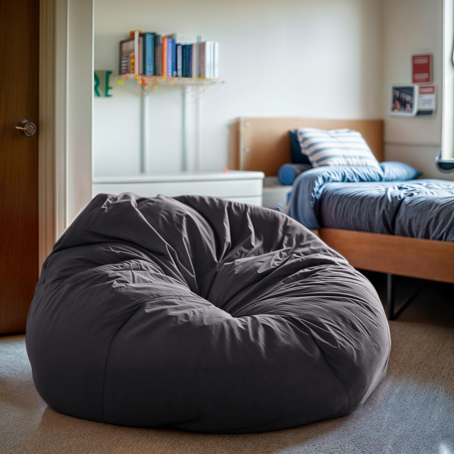 Flash Furniture Oversized Bean Bag Chair For Kids And Adults Gray PopularChairscom