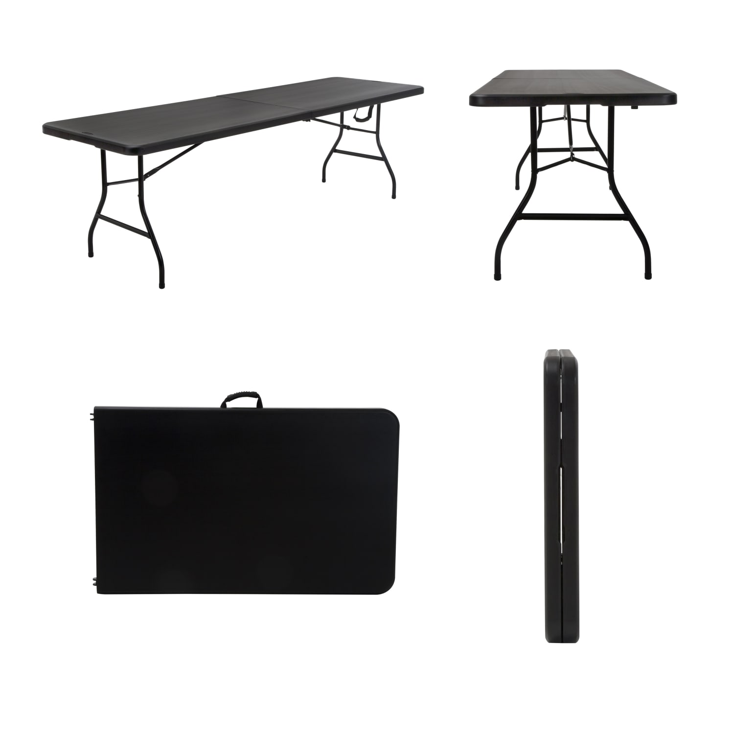 COSCO Fold-in-Half Banquet Table With Handle, 29-1/4inH x 30inW x 96inD, Black - Image 5