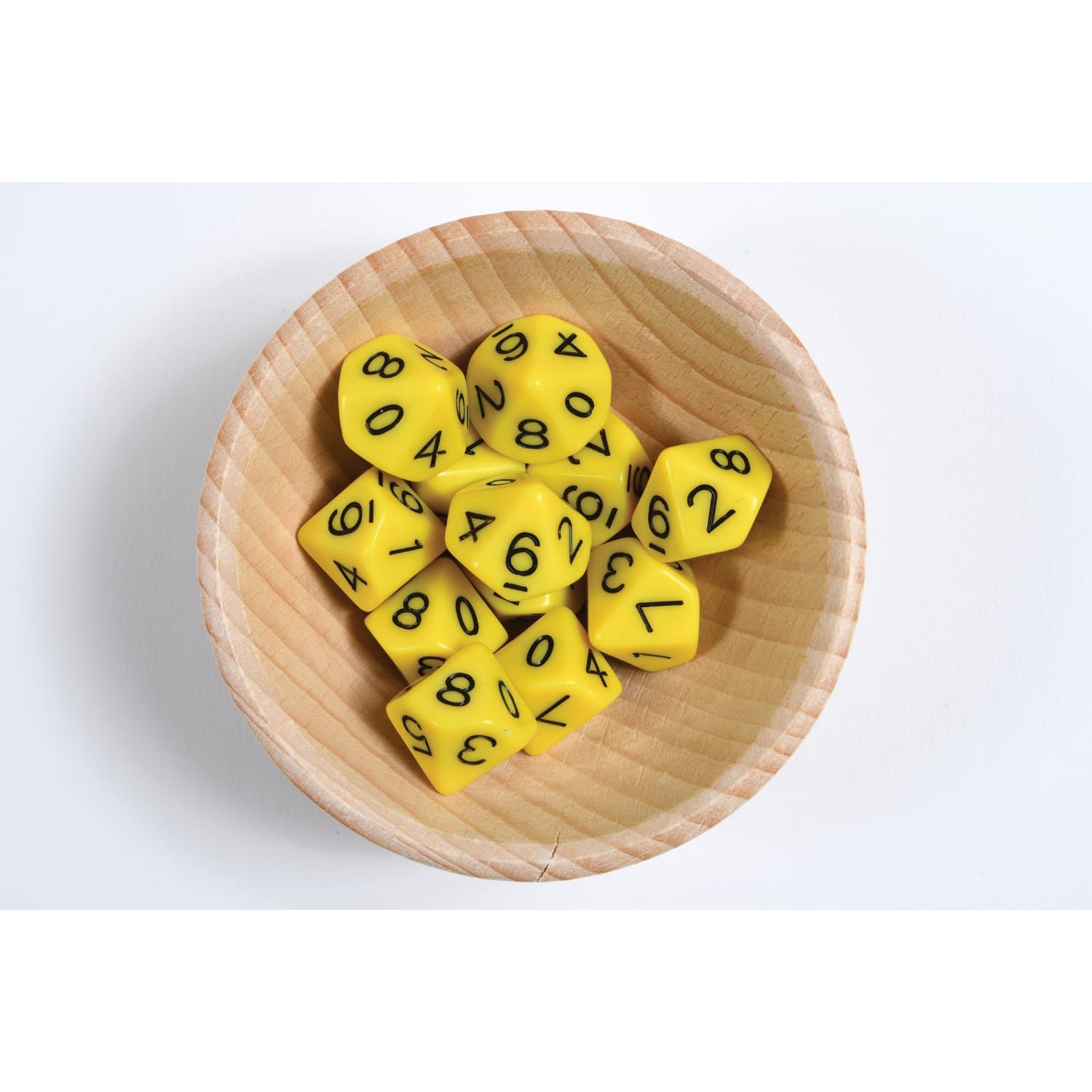 Learning Advantage 10-Sided Polyhedra Dice, Yellow, 12 Dice Per Pack, Set Of 3 Packs - Image 6