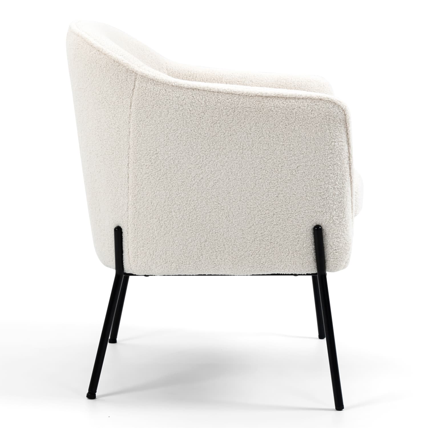 Glamour Home Ayame Boucle Fabric Accent Chair, White/Black - Image 6