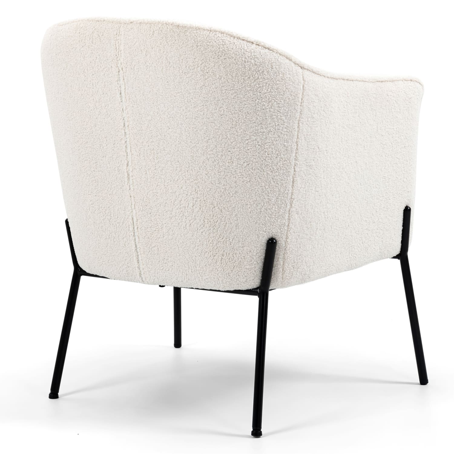 Glamour Home Ayame Boucle Fabric Accent Chair, White/Black - Image 7