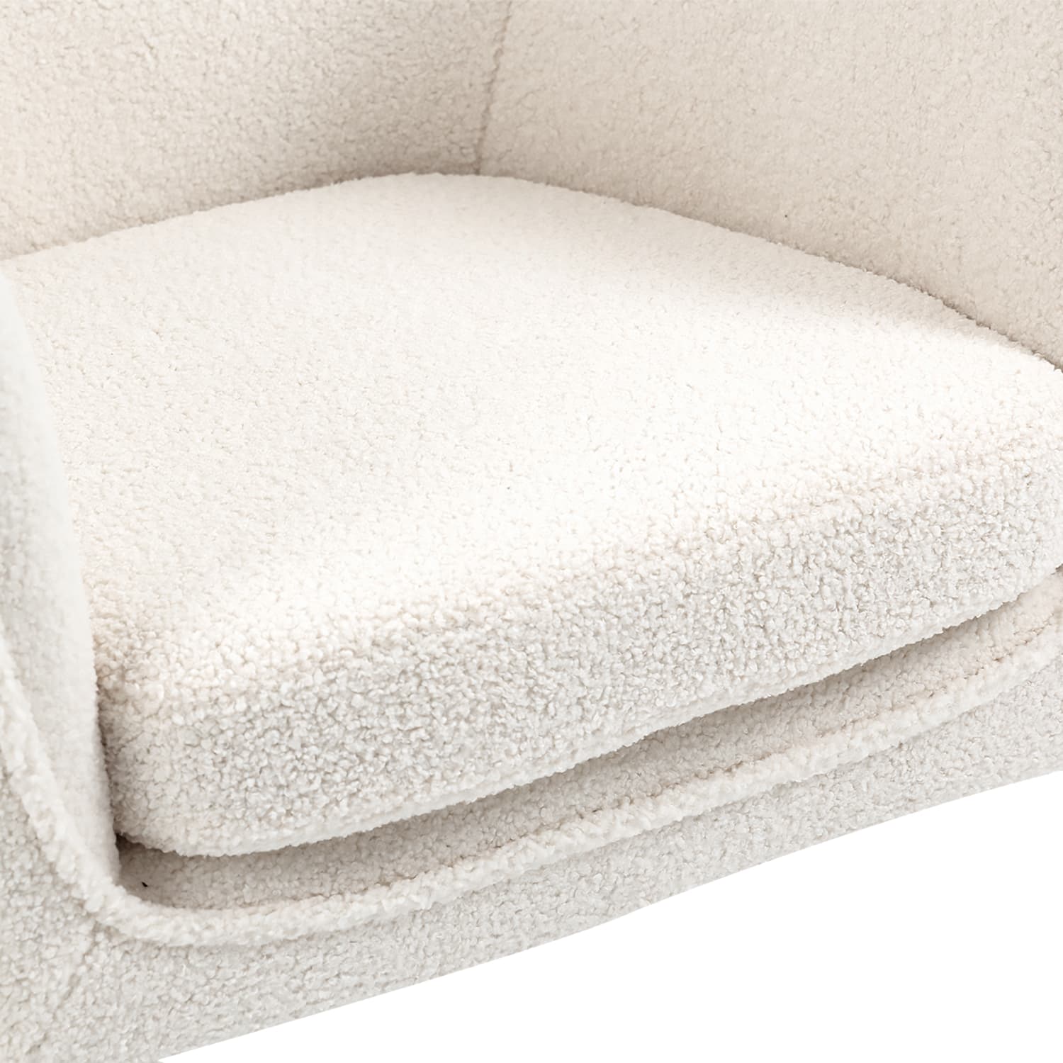 Glamour Home Ayame Boucle Fabric Accent Chair, White/Black - Image 8