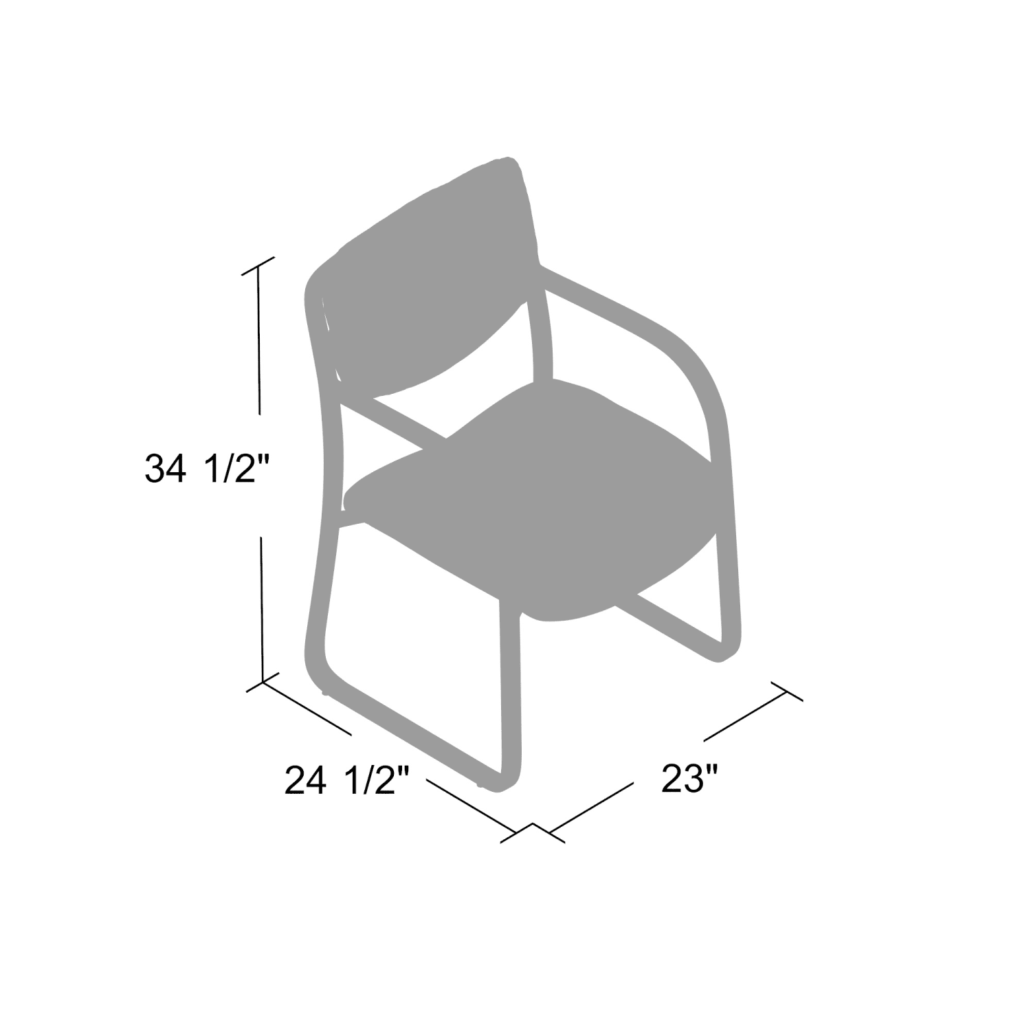 Boss Office Products Leather Mid Back Guest Chair Gray PopularChairscom