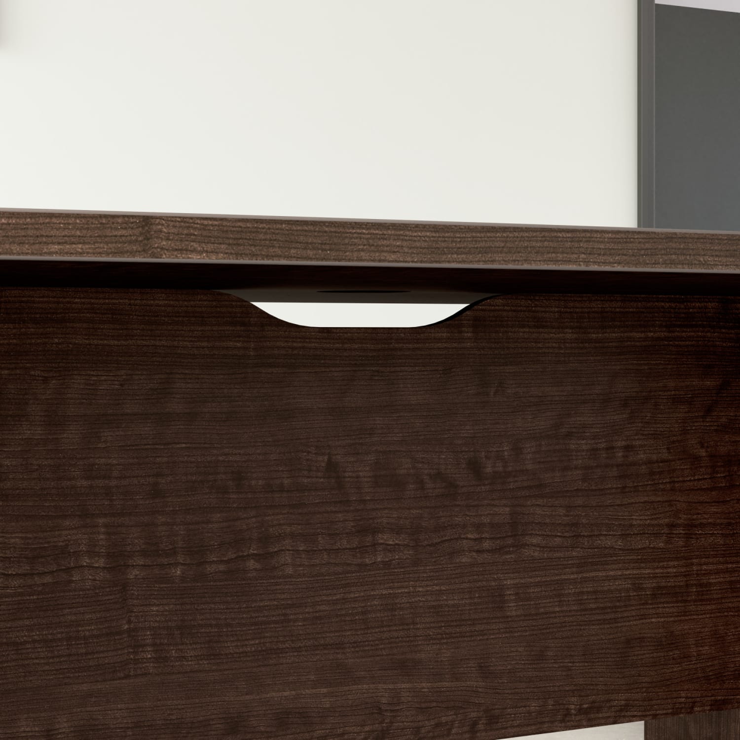 Bush Business Furniture 96inW x 42inD Boat Shaped Conference Table with Wood Base, Mocha Cherry, Standard Delivery - Image 6