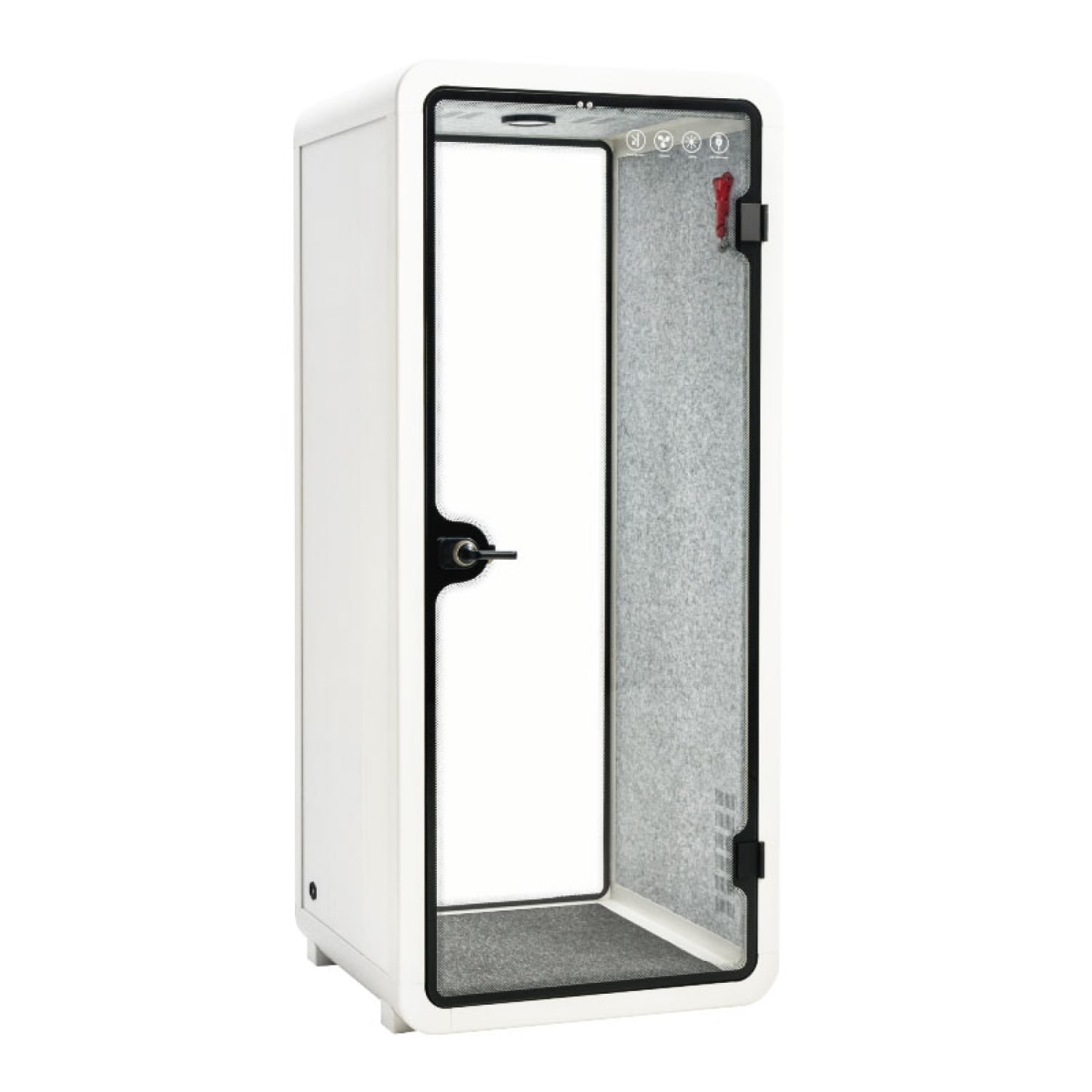 FlexiSpot P1F2W 1-Person Soundproof Booth, White, 93inH x 40inW - Image 3
