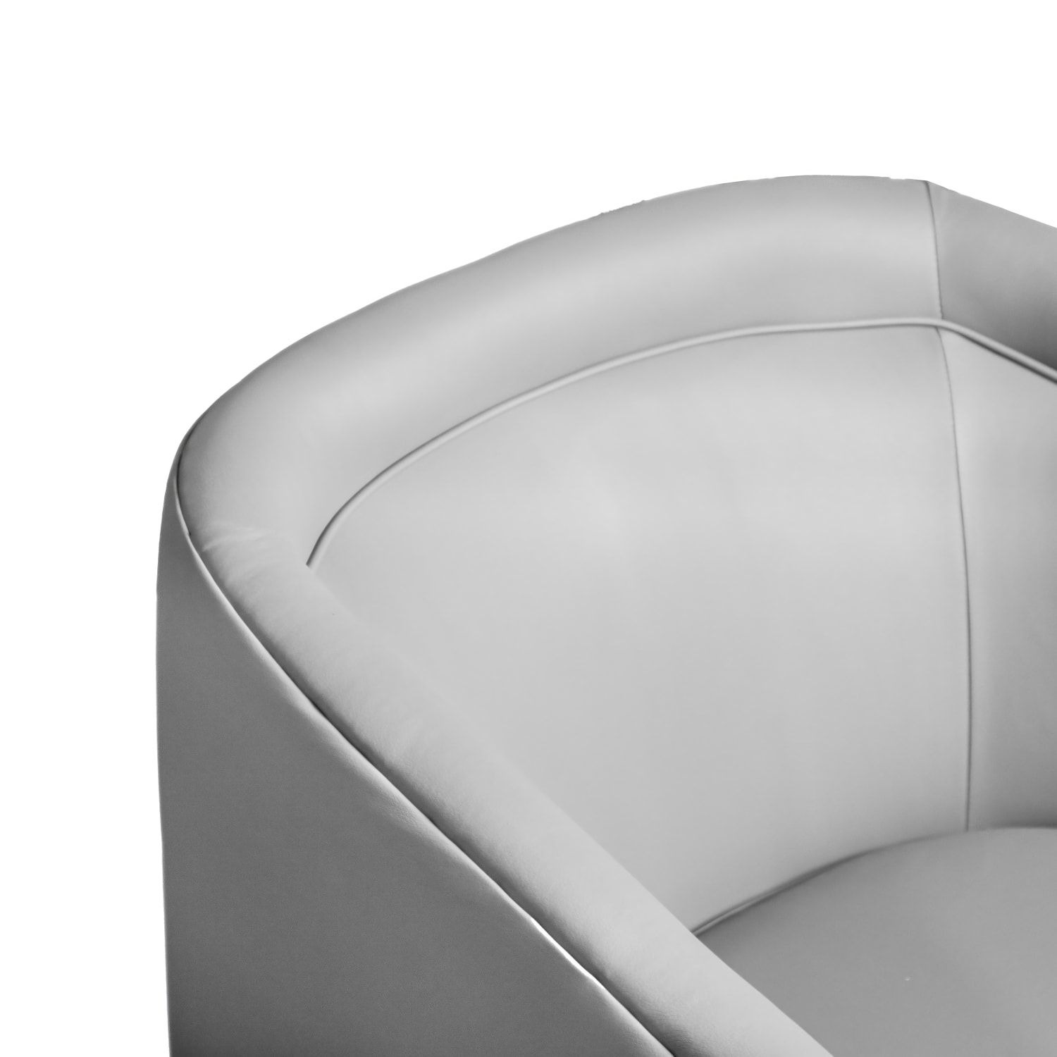 Flash Furniture Dean Club Style Commercial LeatherSoft Barrel Accent Armchair with 360 Degree Swivel Metal Base and Sloped Armrests Gray LeatherSoft PopularChairscom
