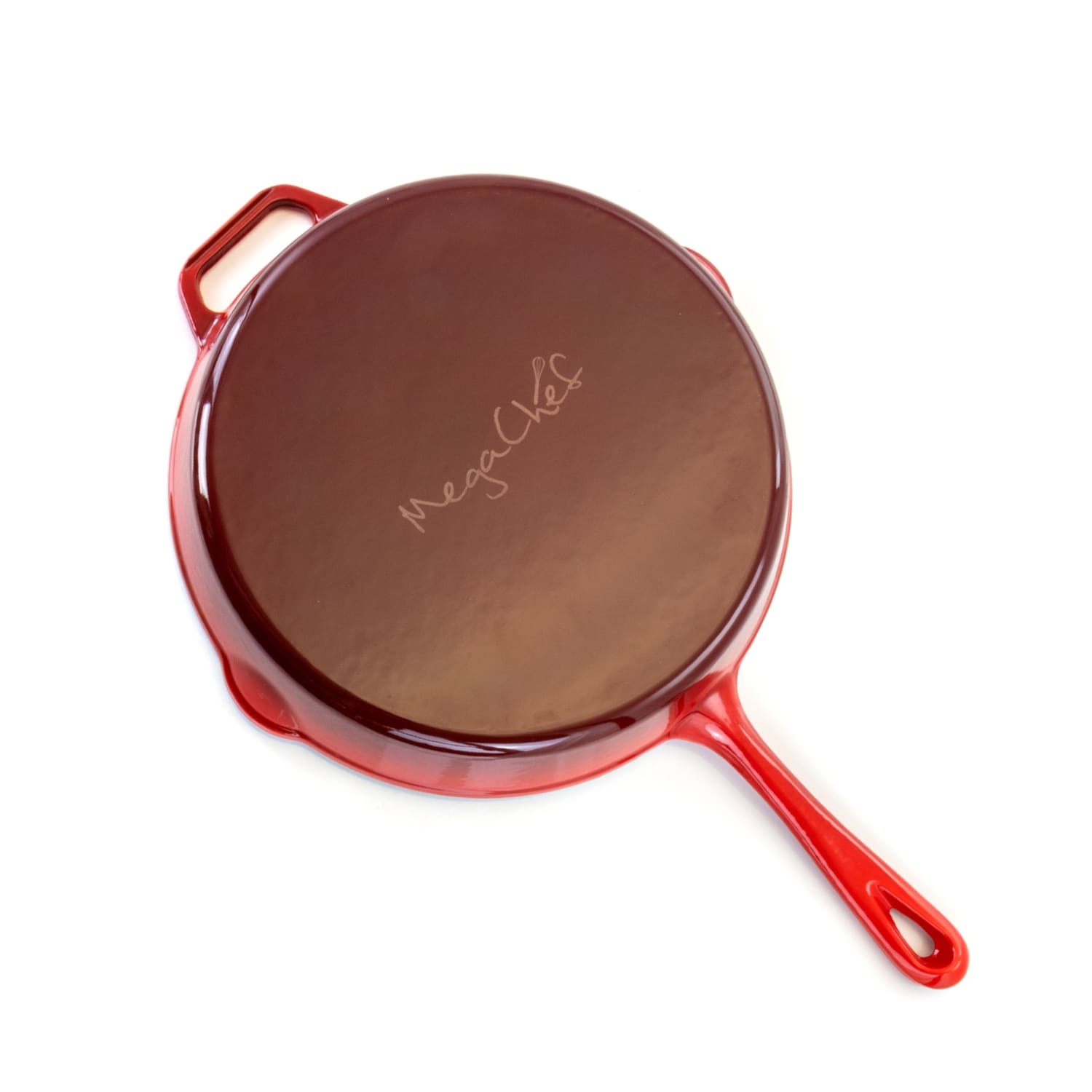 MegaChef Cast Iron Skillet, 12in, Red - Image 3