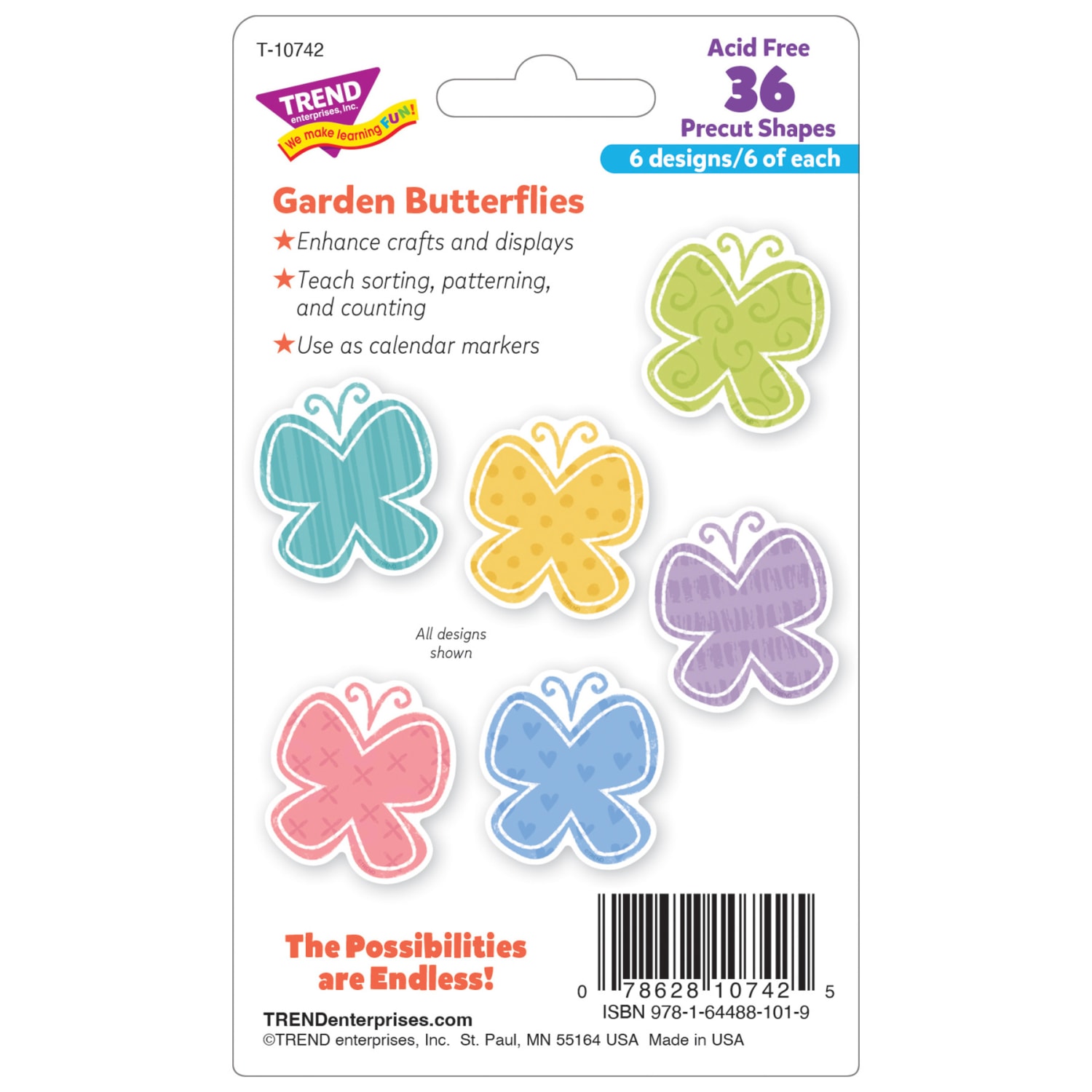 Trend Mini Accents, Garden Butterflies, 36 Accents Per Pack, Bundle Of 6 Packs - Image 6