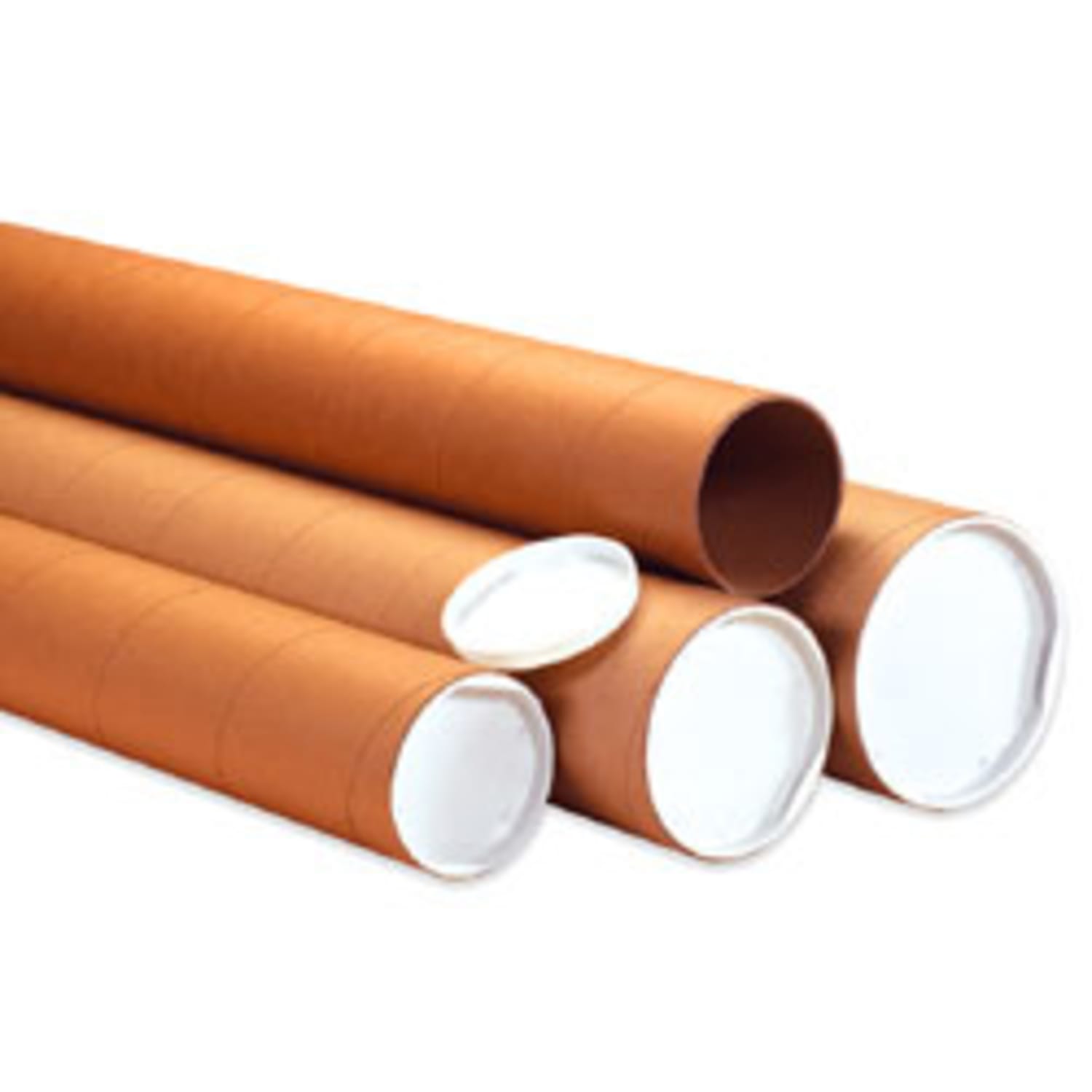 Partners Brand Heavy-Duty Kraft Mailing Tubes, 3in x 72in, 80% Recycled, Kraft, Pack Of 15