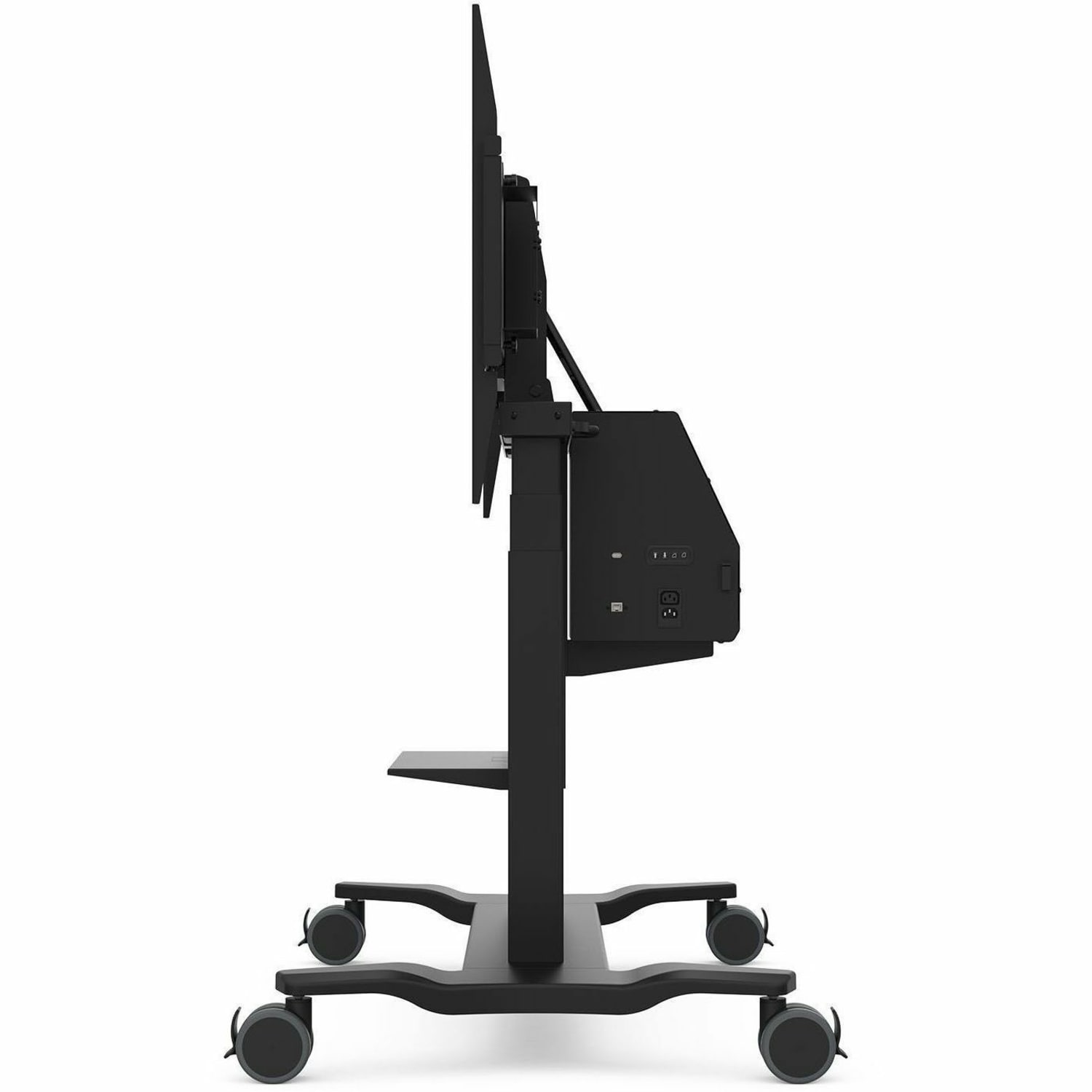 ViewSonic Motorized Metal Trolley Cart For 55in to 86in Displays, 92-15/16inH x 26inW x 11inD, Black - Image 4