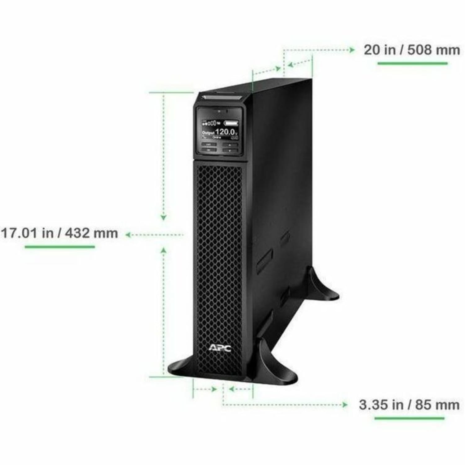 APC Smart-UPS On-Line, 1000VA, Tower, 120V, 6x 5-15R NEMA outlets, SmartSlot, Extended runtime, W/O rail kit - 2U Rack-mountable - 3 Hour Recharge - 10 Minute Stand-by - 120 V Input - 120 V AC Output - Sine Wave - 6 x NEMA 5-15R Receptacle(s) - Image 5