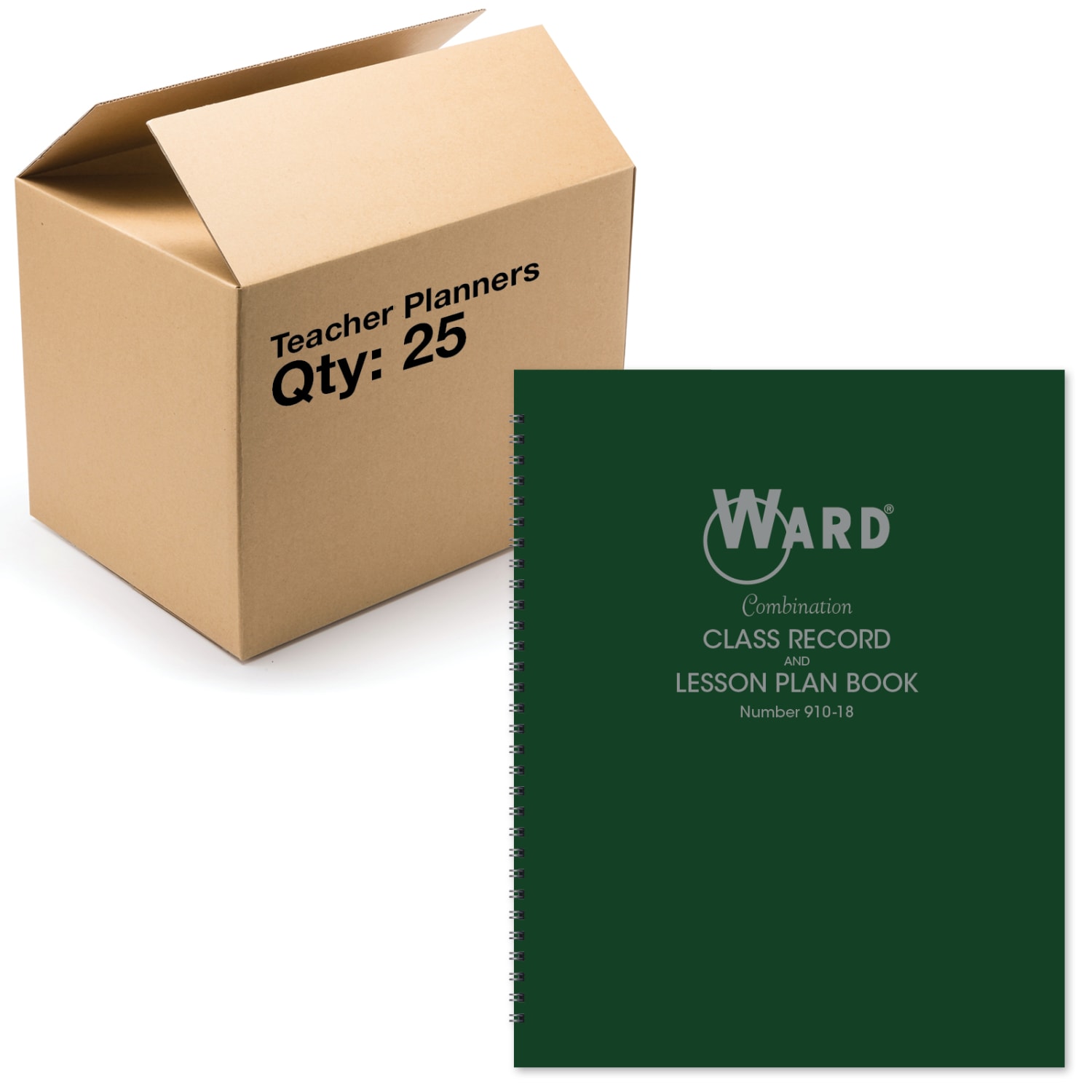 Ward Combination Class Record And Lesson Plan Books, 8-1/2in x 11in, 9-10 Weeks, 38 Students, Green, Pack Of 25 Books - Image 3