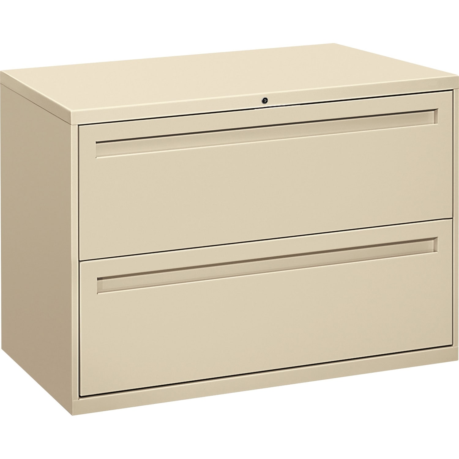 HON Brigade 700 42inW x 18inD Lateral 2-Drawer File Cabinet, Putty - Image 3