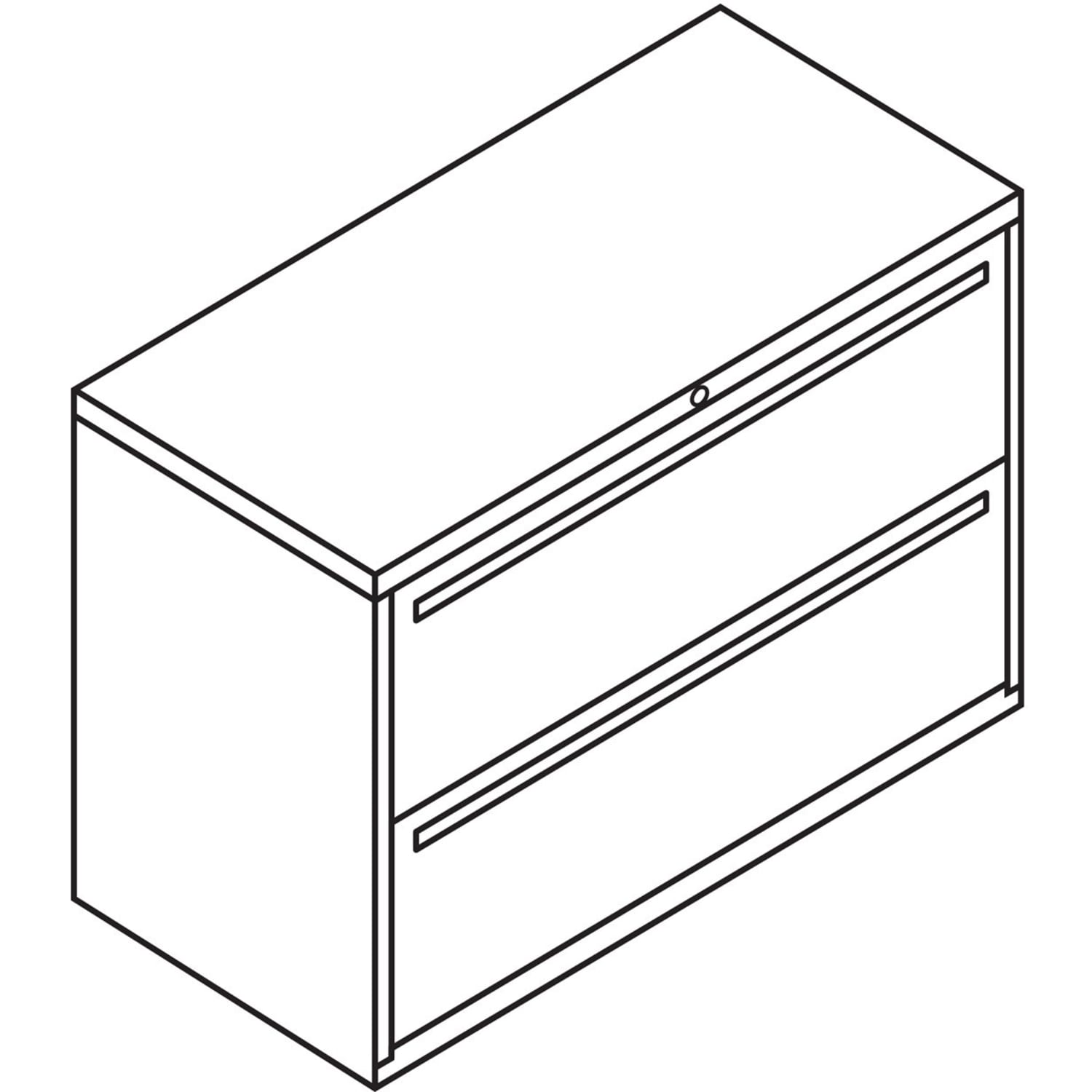 HON Brigade 700 42inW x 18inD Lateral 2-Drawer File Cabinet, Putty - Image 4