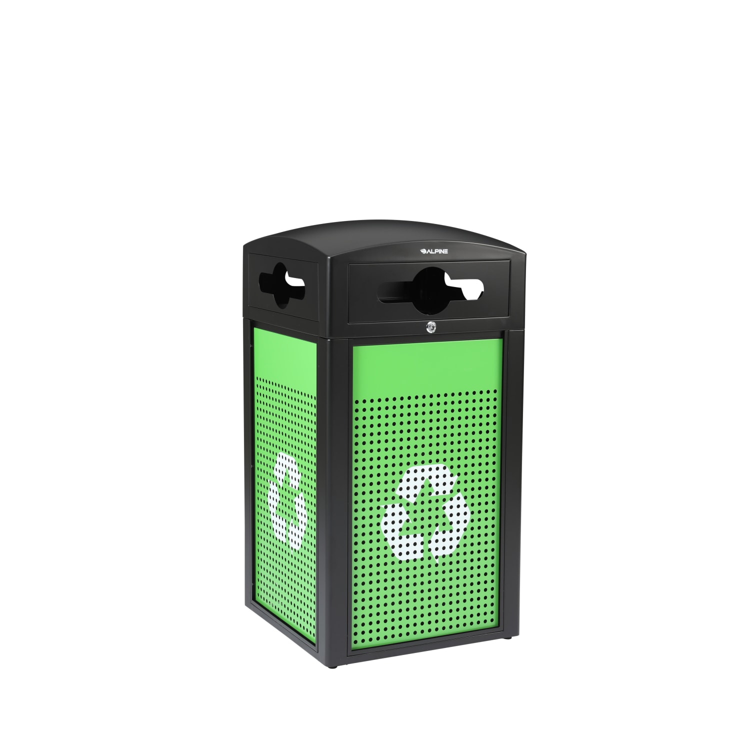 Alpine Industries Steel, Indoor/Outdoor Trash Can, 40 Gallons, Green (471-40-GS-M) - Image 3