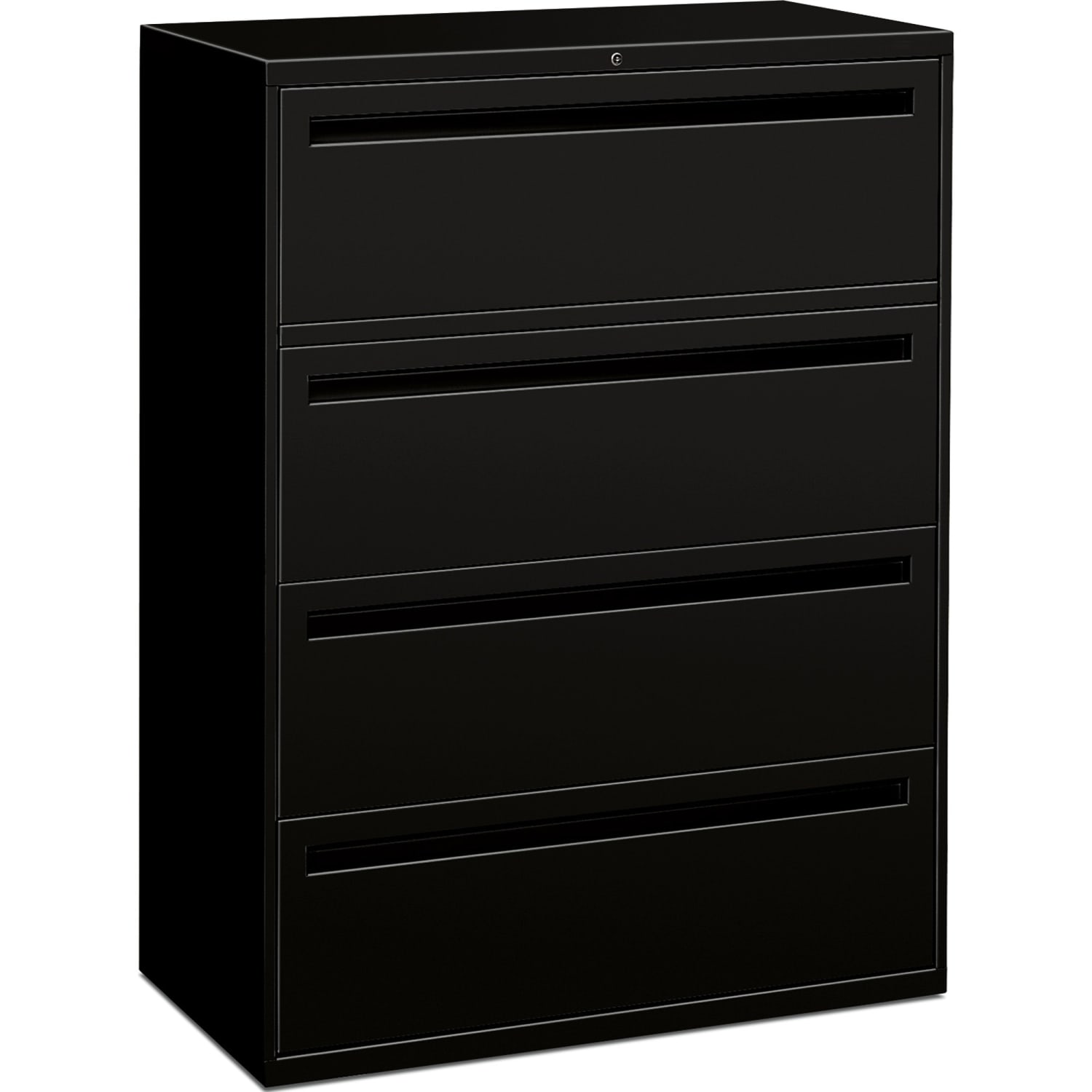 HON Brigade 700 42inW x 19-1/4inD Lateral 4-Drawer File Cabinet, Black - Image 3