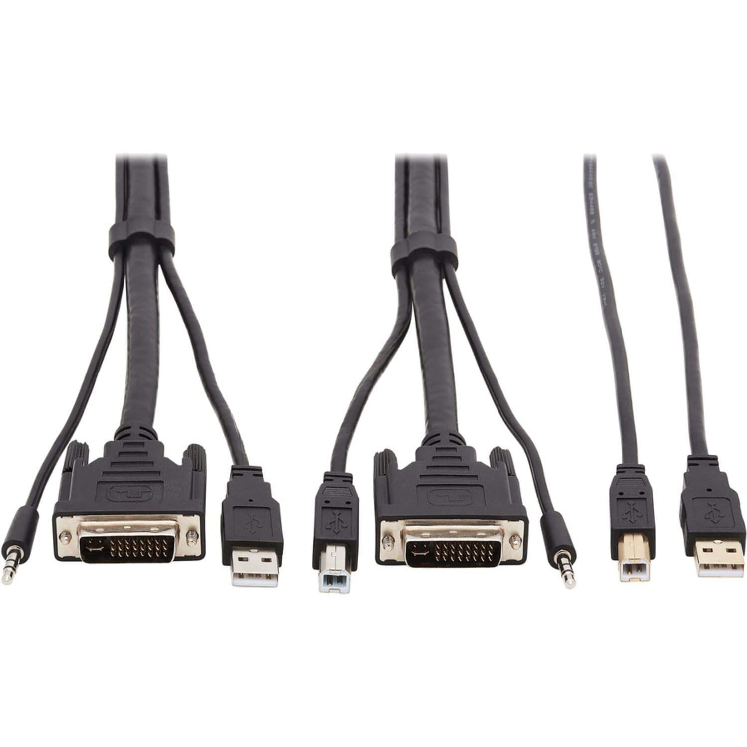 Tripp Lite DVI KVM Cable Kit, DVI USB 3.5mm Audio 3xM/3xM+USB M/M Black 6ft - 60 MB/s - Supports up to 2560 x 1600 - Black - Image 3