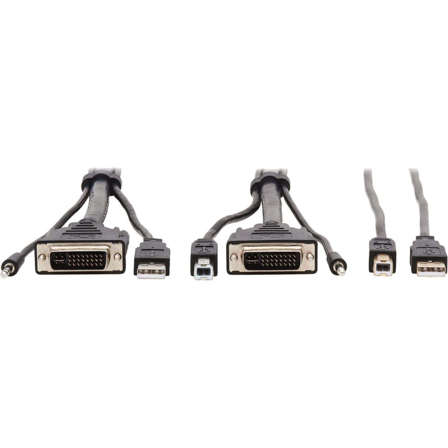 Tripp Lite DVI KVM Cable Kit, DVI USB 3.5mm Audio 3xM/3xM+USB M/M Black 6ft - 60 MB/s - Supports up to 2560 x 1600 - Black - Image 4