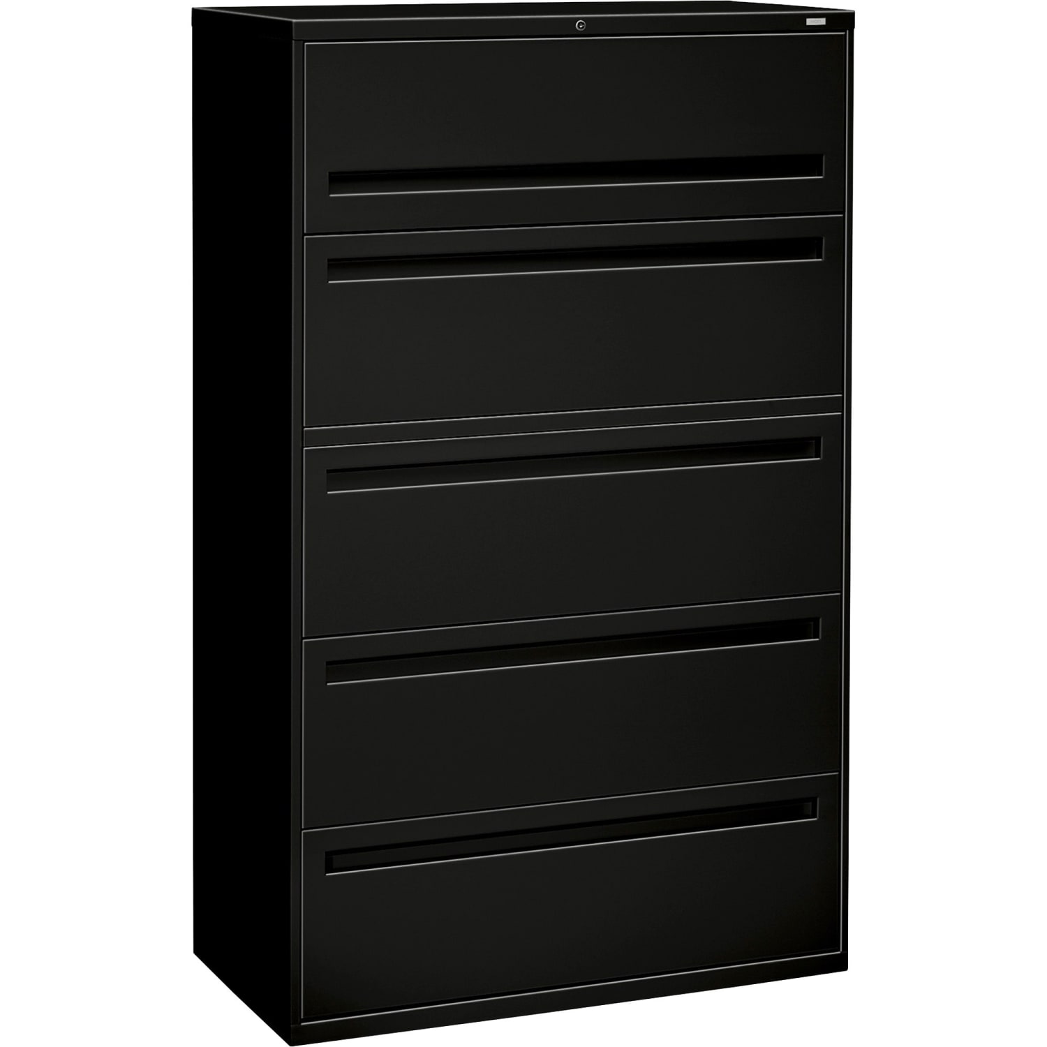 HON Brigade 700 42inW x 19-1/4inD Lateral 5-Drawer File Cabinet, Black - Image 3