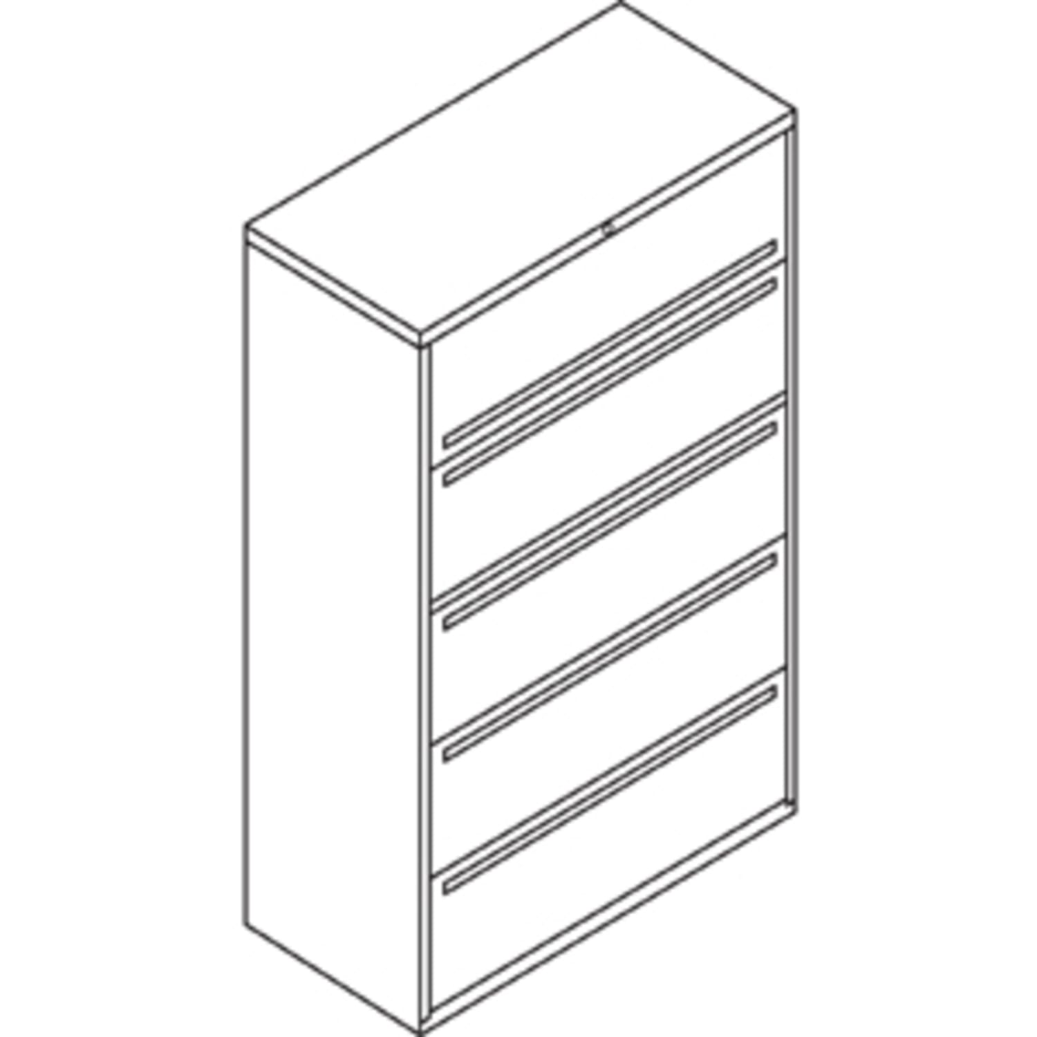 HON Brigade 700 42inW x 19-1/4inD Lateral 5-Drawer File Cabinet, Black - Image 4