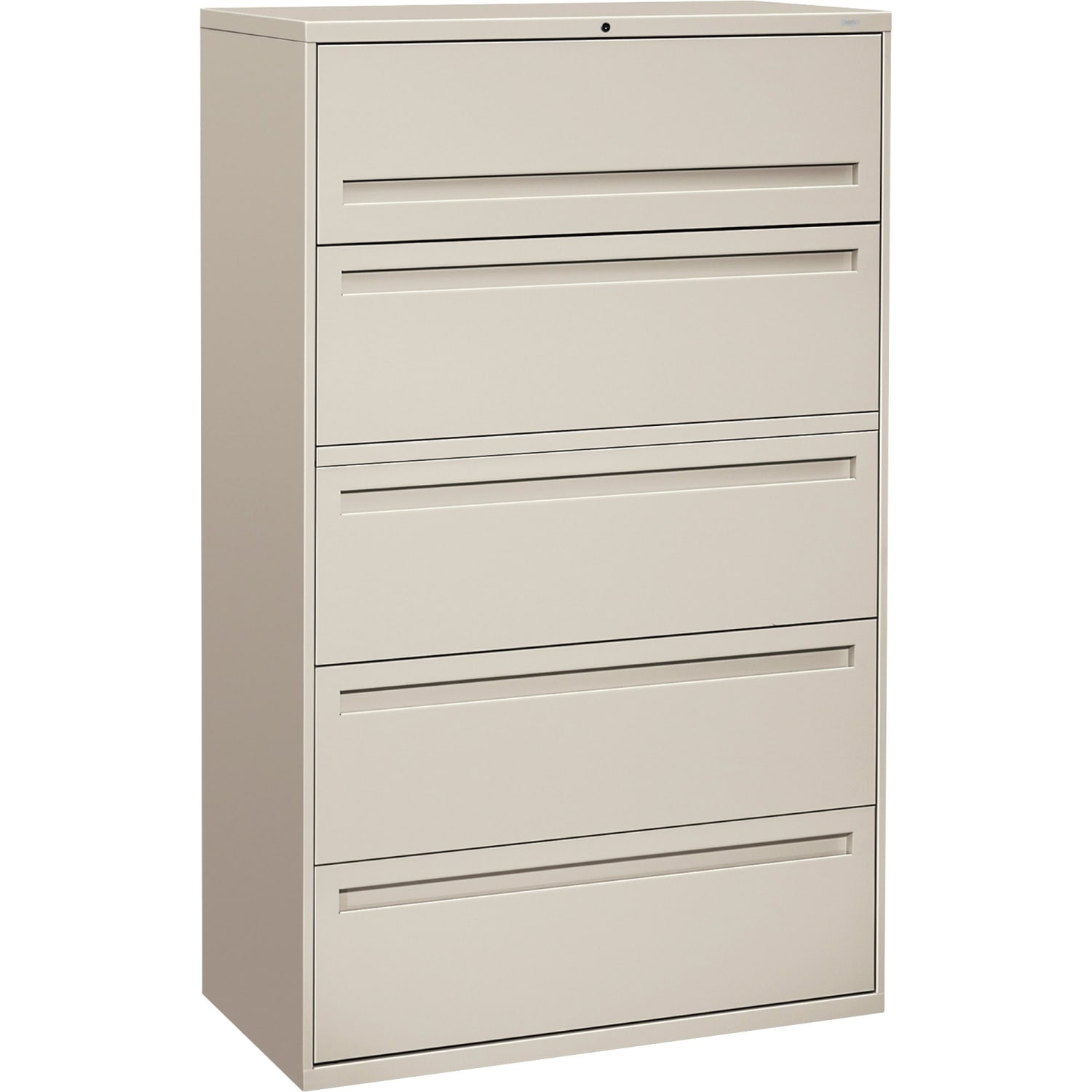 HON Brigade 700 42inW x 19-1/4inD Lateral 5-Drawer File Cabinet, Light Gray - Image 3