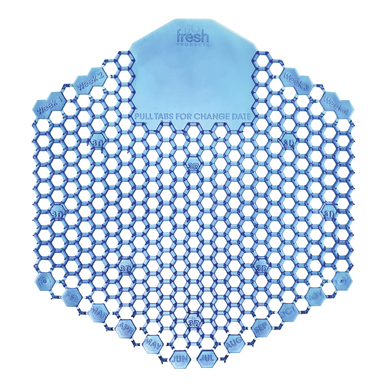 Fresh Products The Wave 3-D Urinal Deodorizer Screens, Cotton Blossom, Blue, Box of 10 Screens