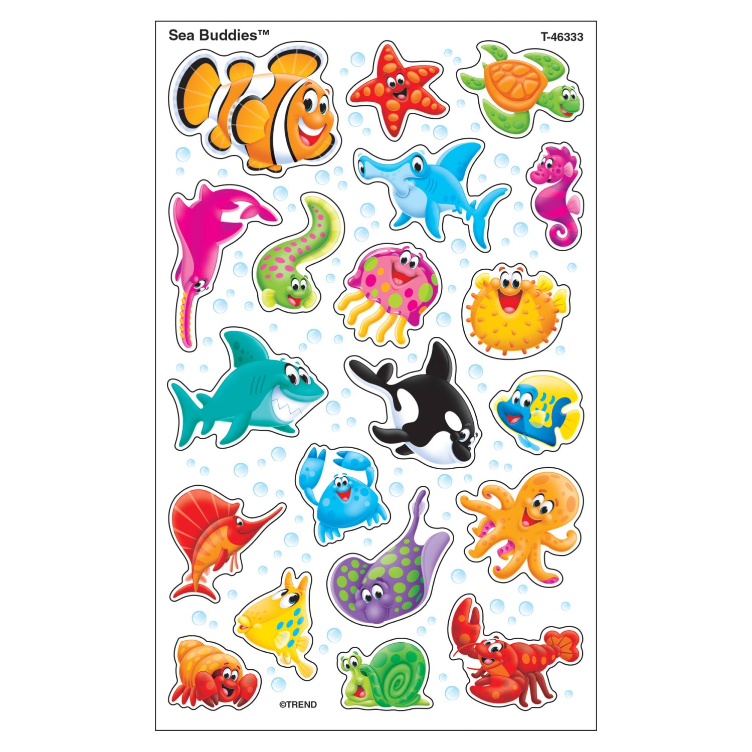 Trend superShapes Stickers, Sea Buddies, 160 Stickers Per Pack, Set Of 6 Packs - Image 3