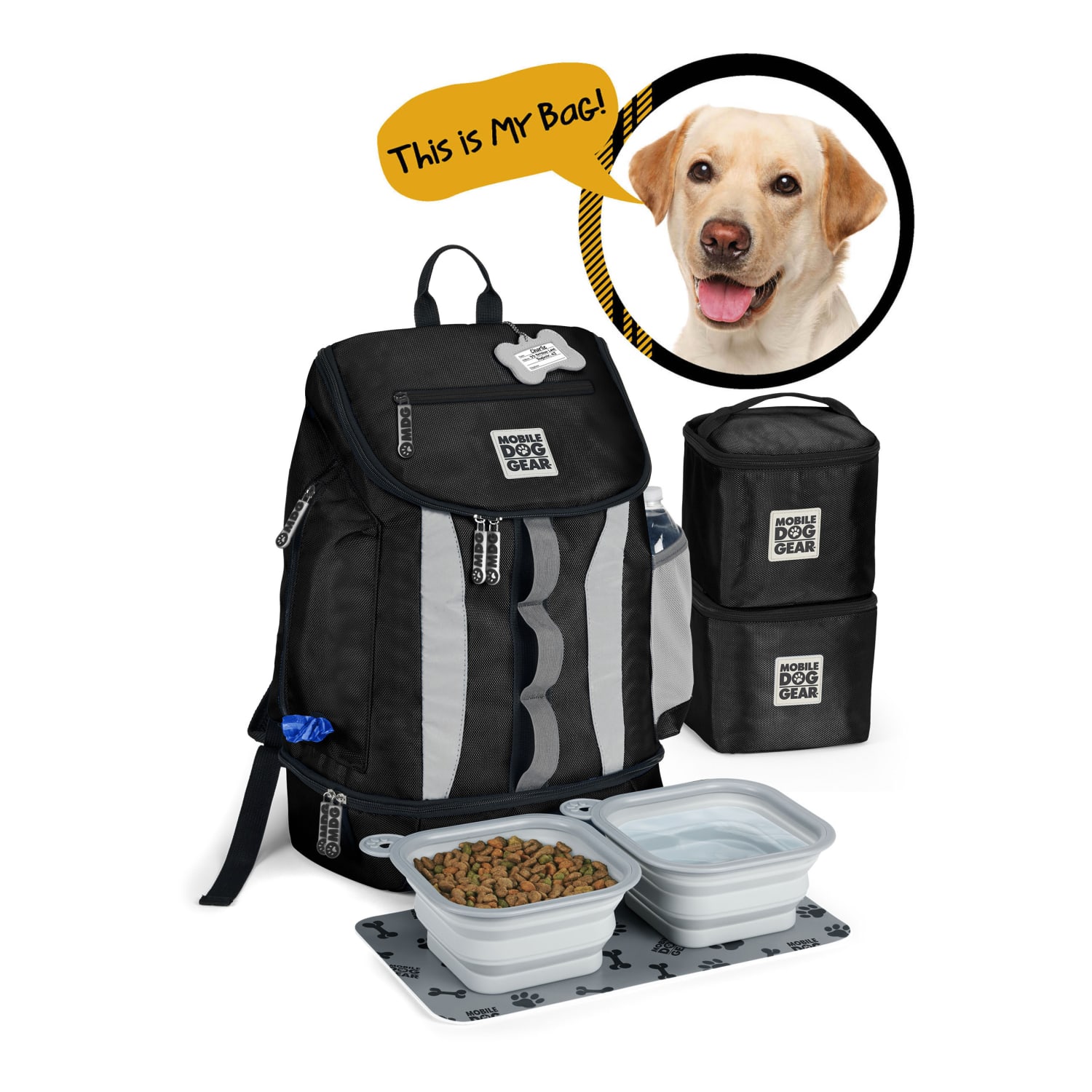 Mobile Dog Gear Drop-Bottom Week Away Backpack, Black - Image 4