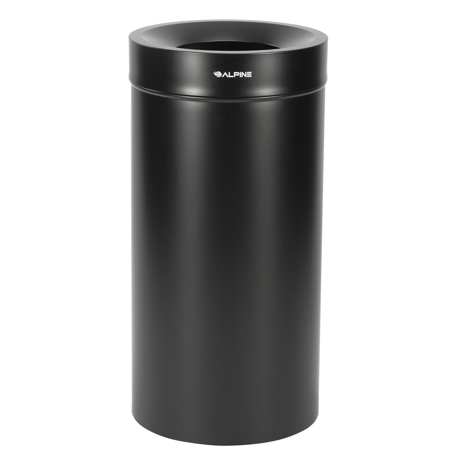 Alpine Industries Stainless-Steel Commercial Indoor Trash Can, 27 Gallons, 32inH x 16inW x 16inD, Black