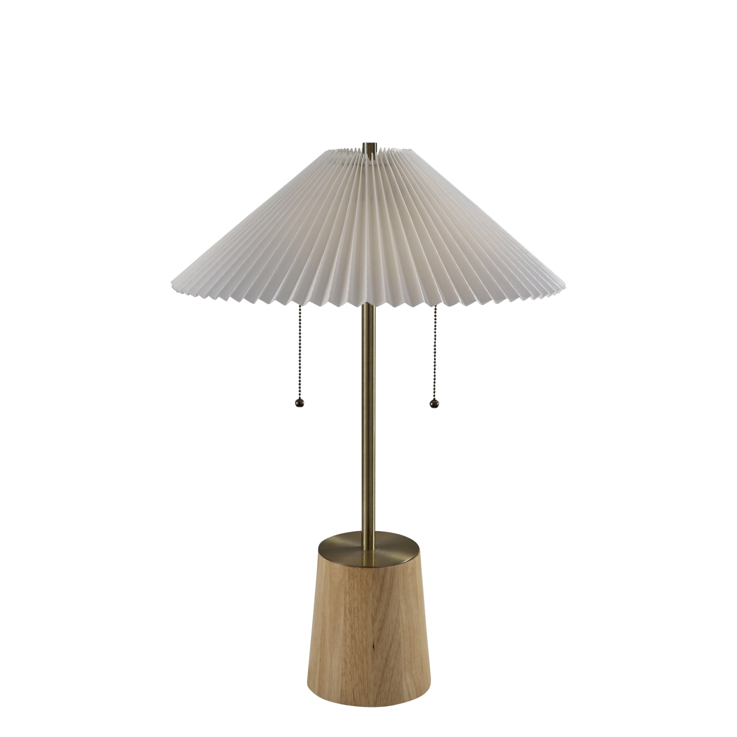 Adesso Ophelia Table Lamp, Antique Brass/White Fabric Shade