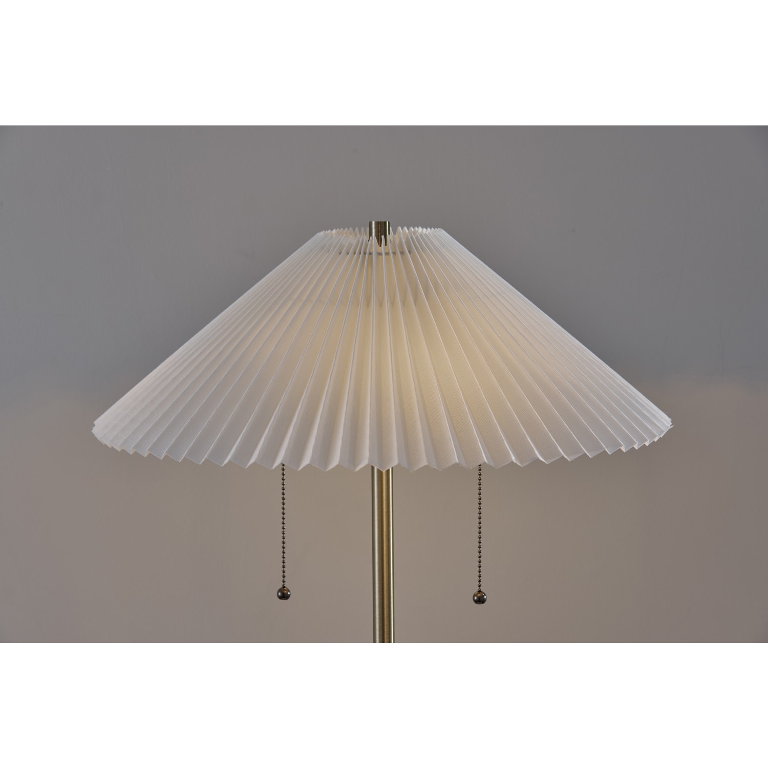 Adesso Ophelia Table Lamp, Antique Brass/White Fabric Shade - Image 4