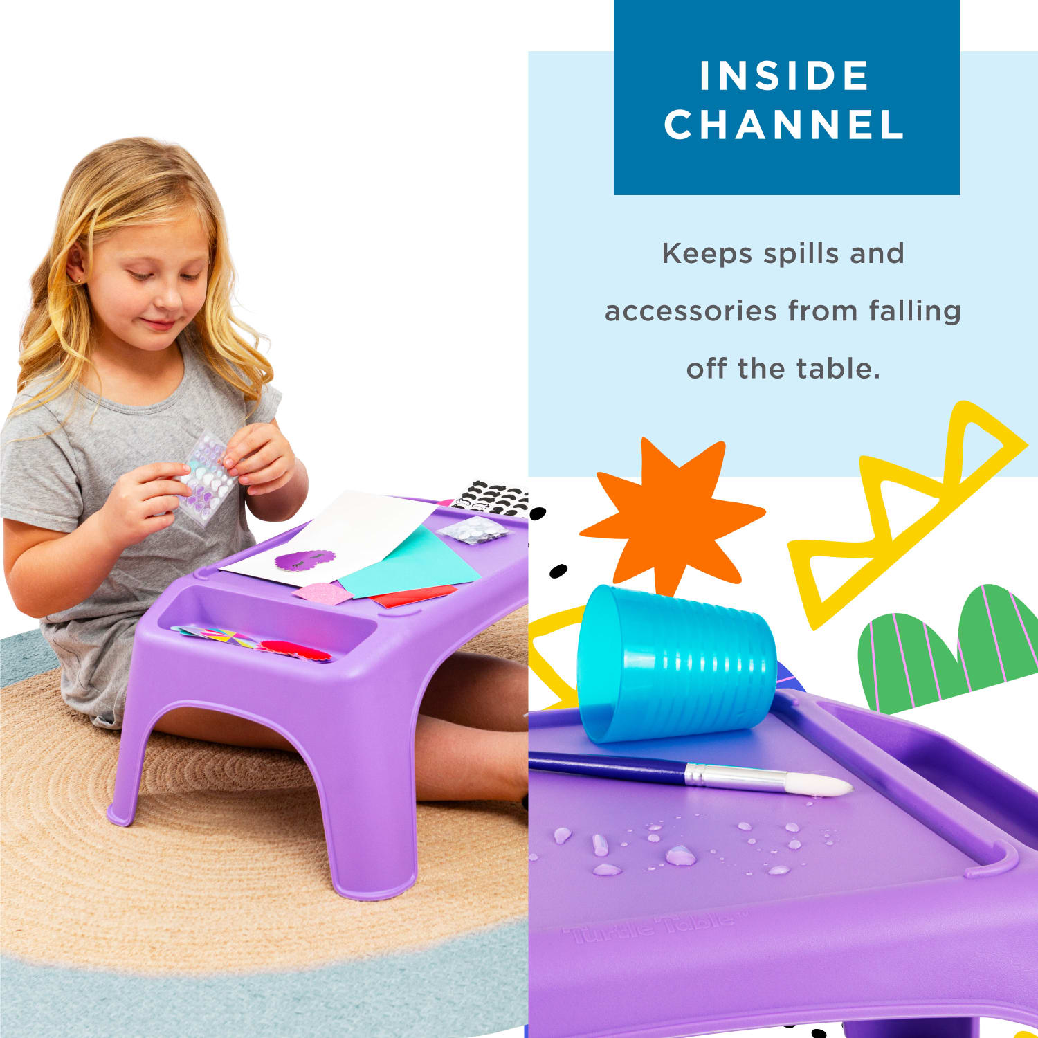LapGear Turtle Table Kids Activity Lap Desk Tray, Purple, 8-Pack - Image 5