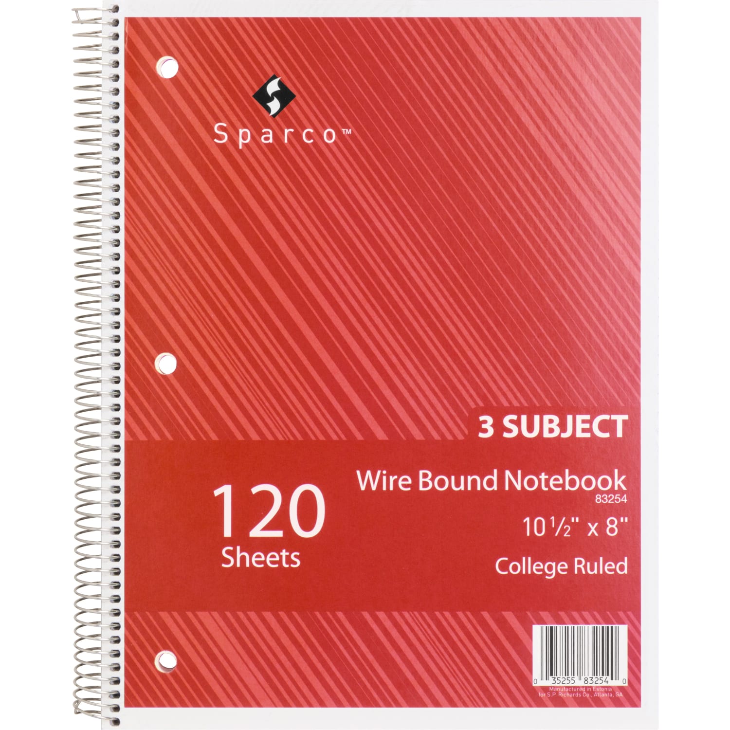 Sparco Wire-Bound Notebooks, 8in x 10.5in, College Ruled, 120 Sheets, Assorted, Pack Of 6 - Image 4