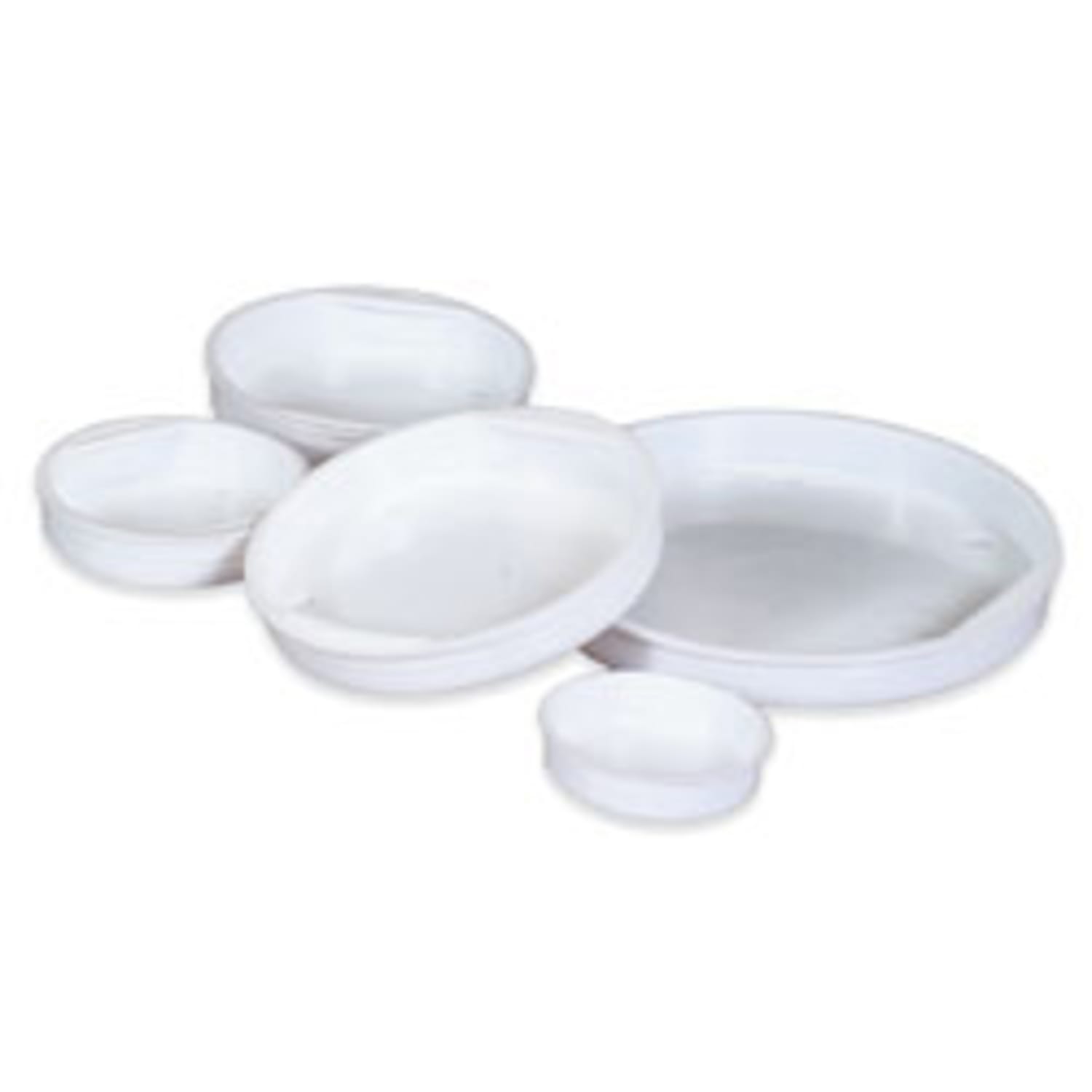 Partners Brand Plastic End Caps, 3in, White, Pack Of 100