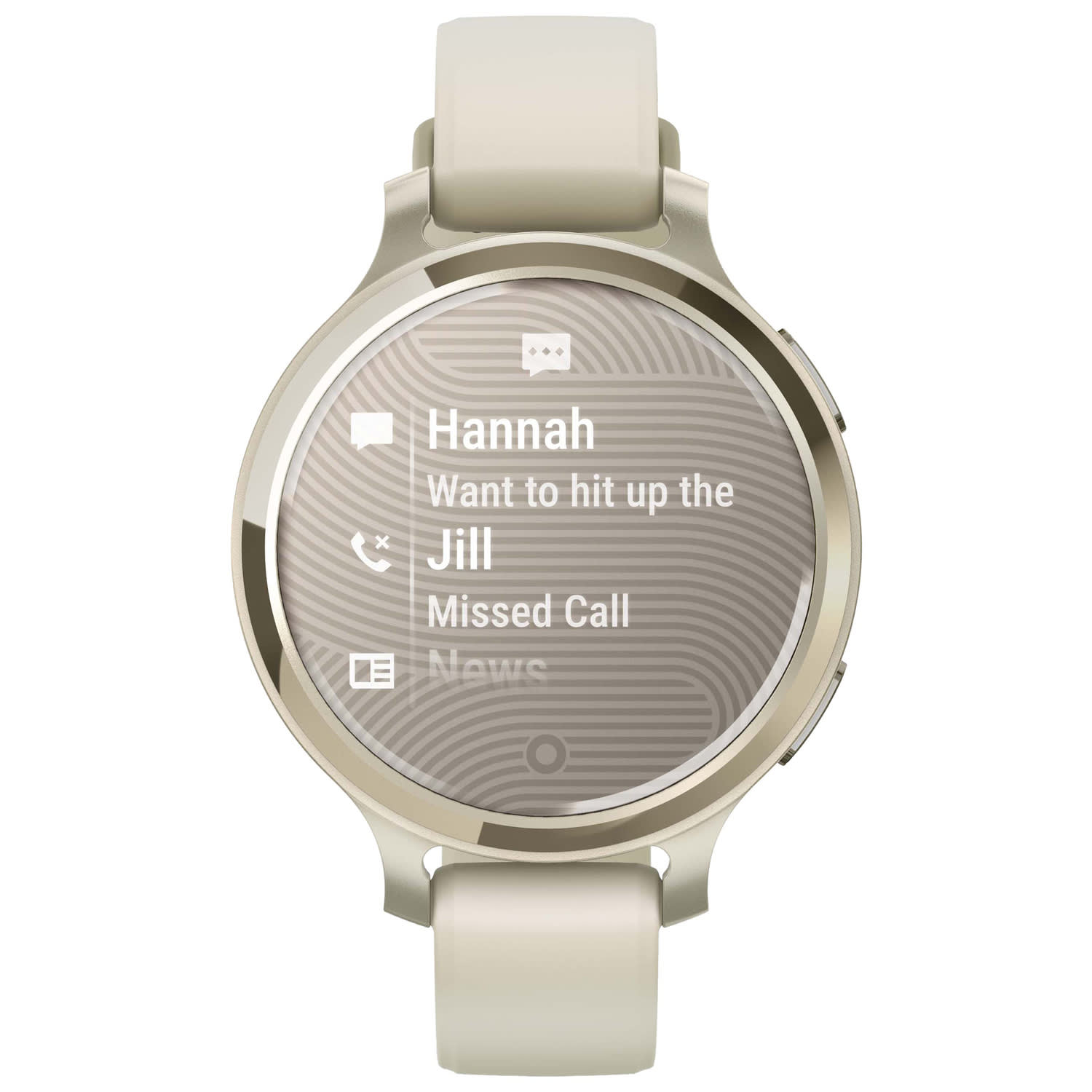 Garmin Lily 2 Active Health And Fitness Smartwatch With Anodized Aluminum Bezel And Silicone Band, Lunar Gold/Bone - Image 6