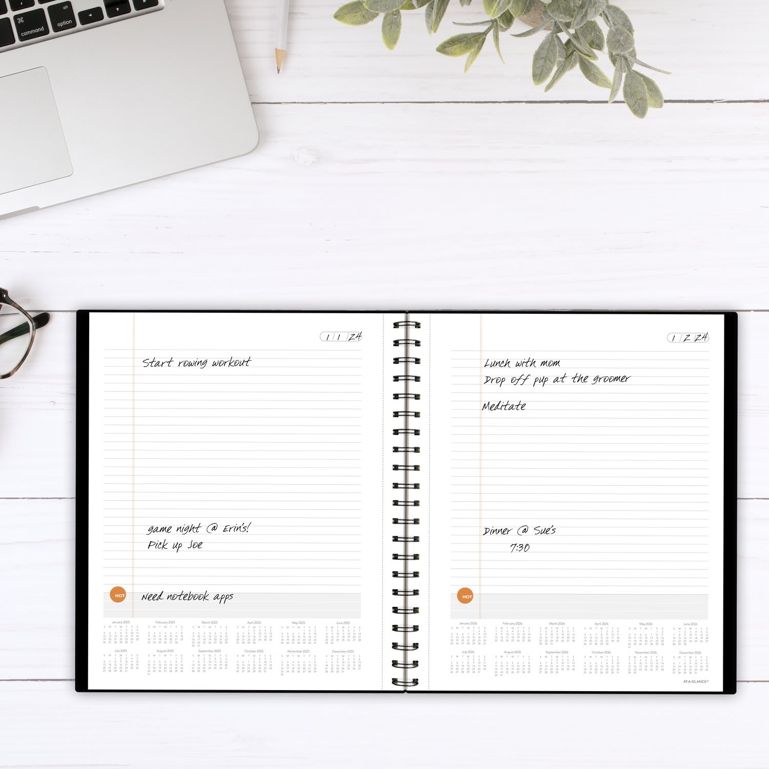 AT-A-GLANCE Plan. Write. Remember. Planning Notebook, 8-1/2in x 11in, Black, Undated - Image 3