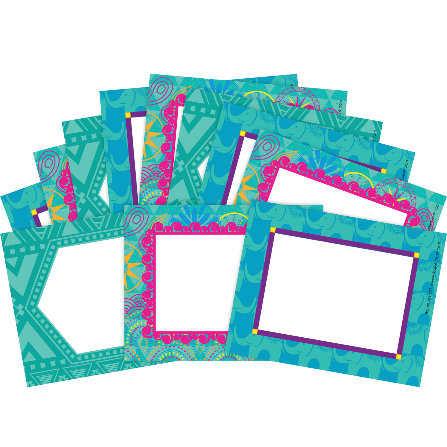 Barker Creek Name Badges/Self-Adhesive Labels, 3 1/2in x 2 3/4in, Bohemian, Pack Of 45