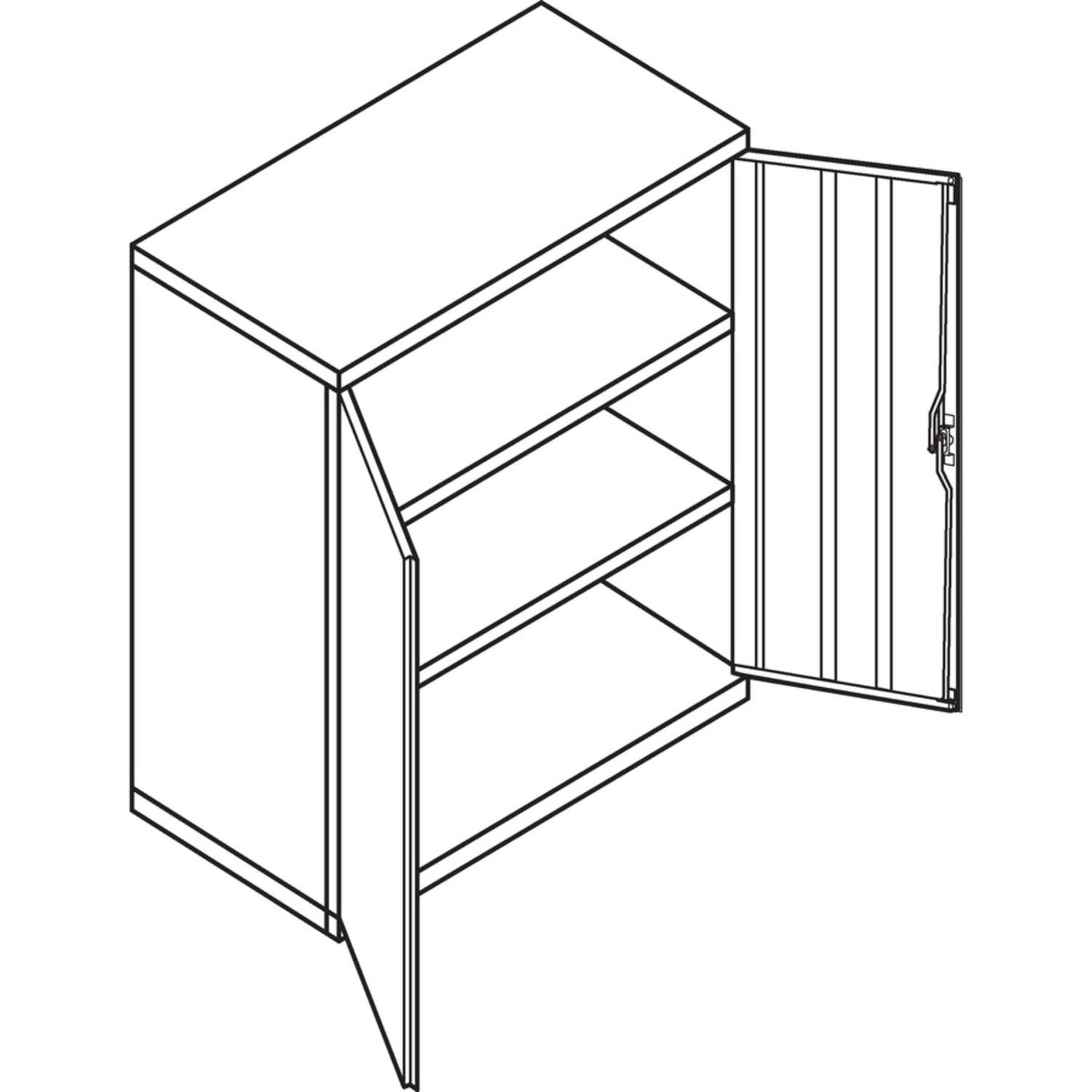 HON Brigade Storage Cabinet, 2 Adjustable Shelves, 41 3/4inH x 36inW x 18 1/4inD, Black - Image 4