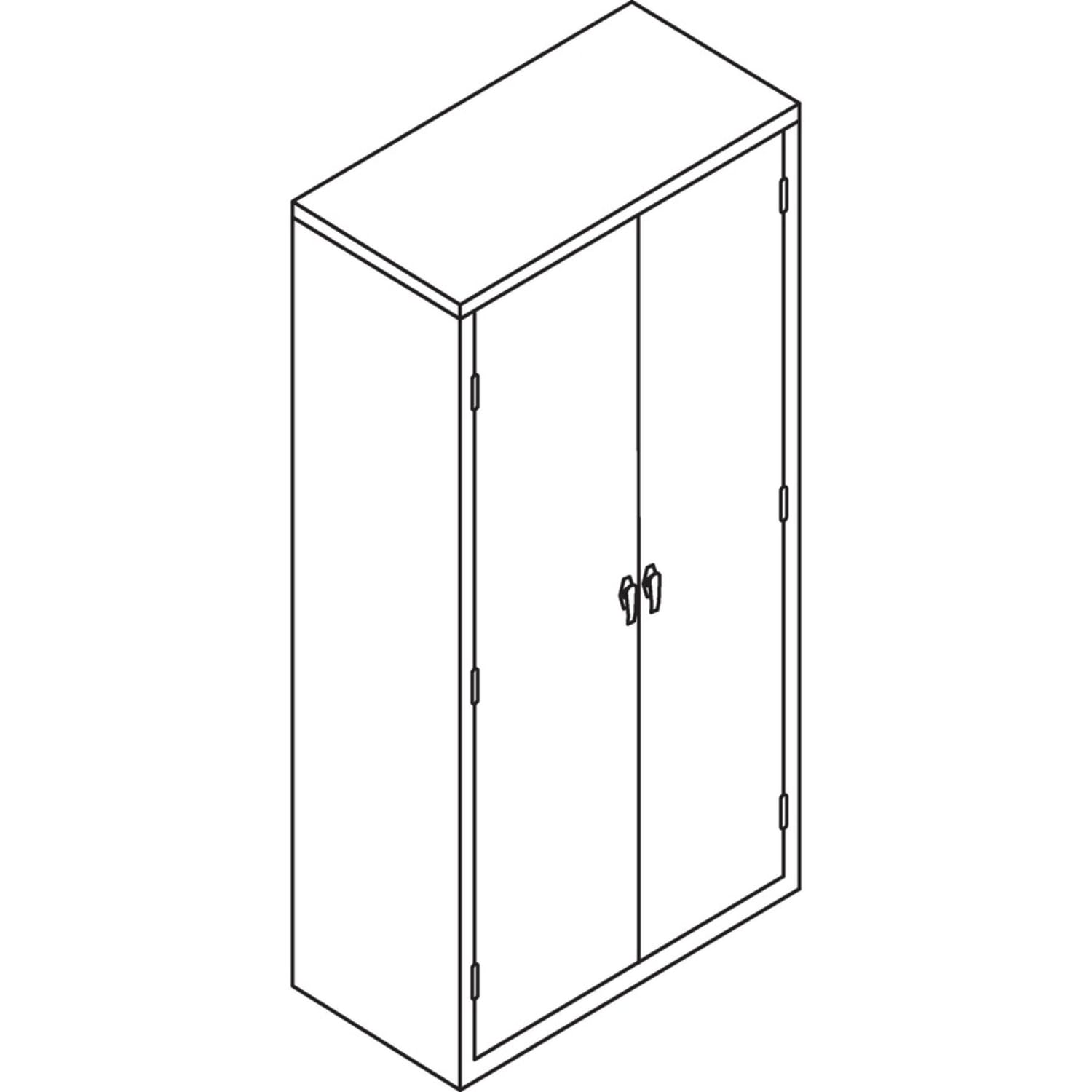 HON Brigade 5-Shelf Storage Cabinet, Adjustable Shelves, 72inH x 36inW x 24-1/4inD, Light Gray - Image 3