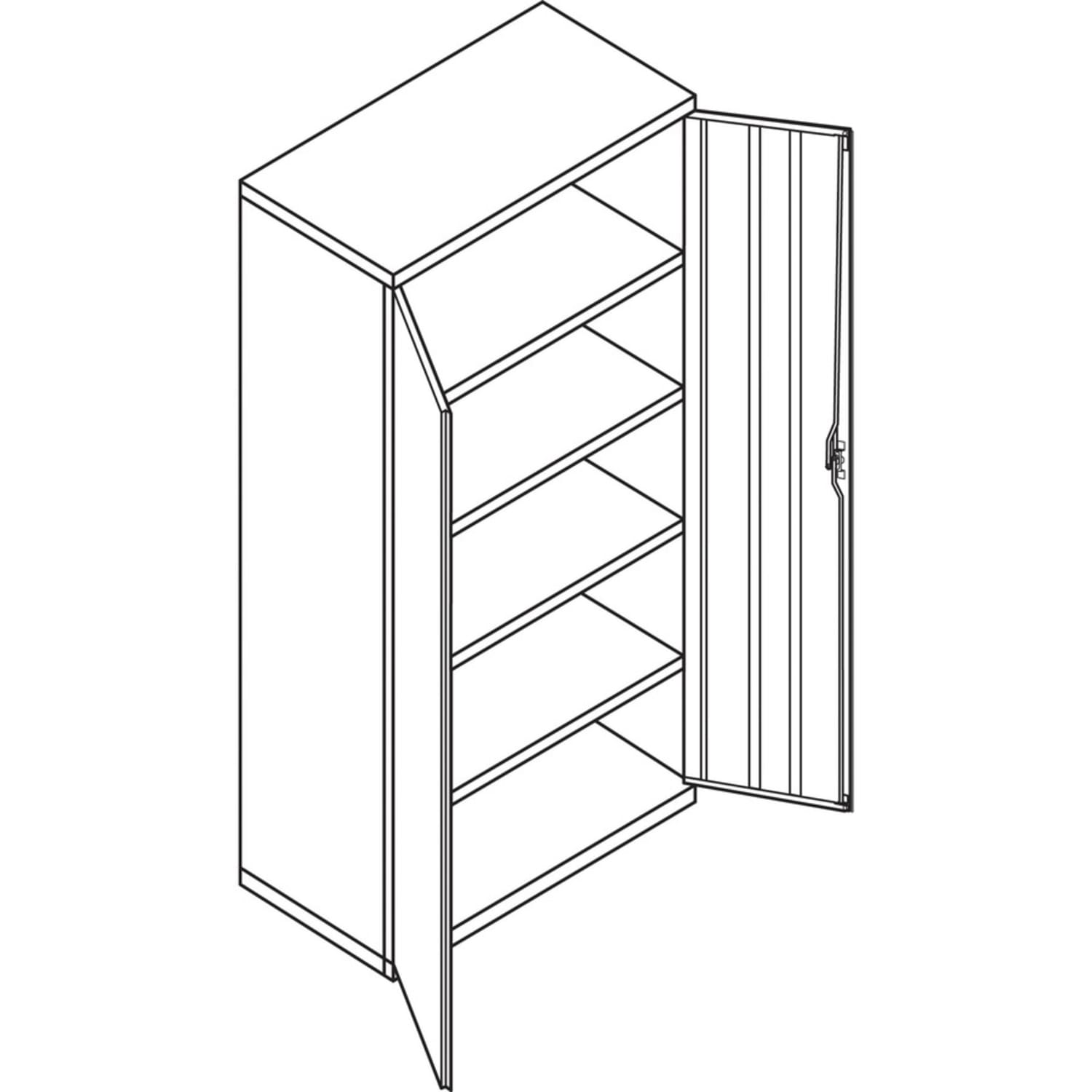 HON Brigade 5-Shelf Storage Cabinet, Adjustable Shelves, 72inH x 36inW x 24-1/4inD, Light Gray - Image 4