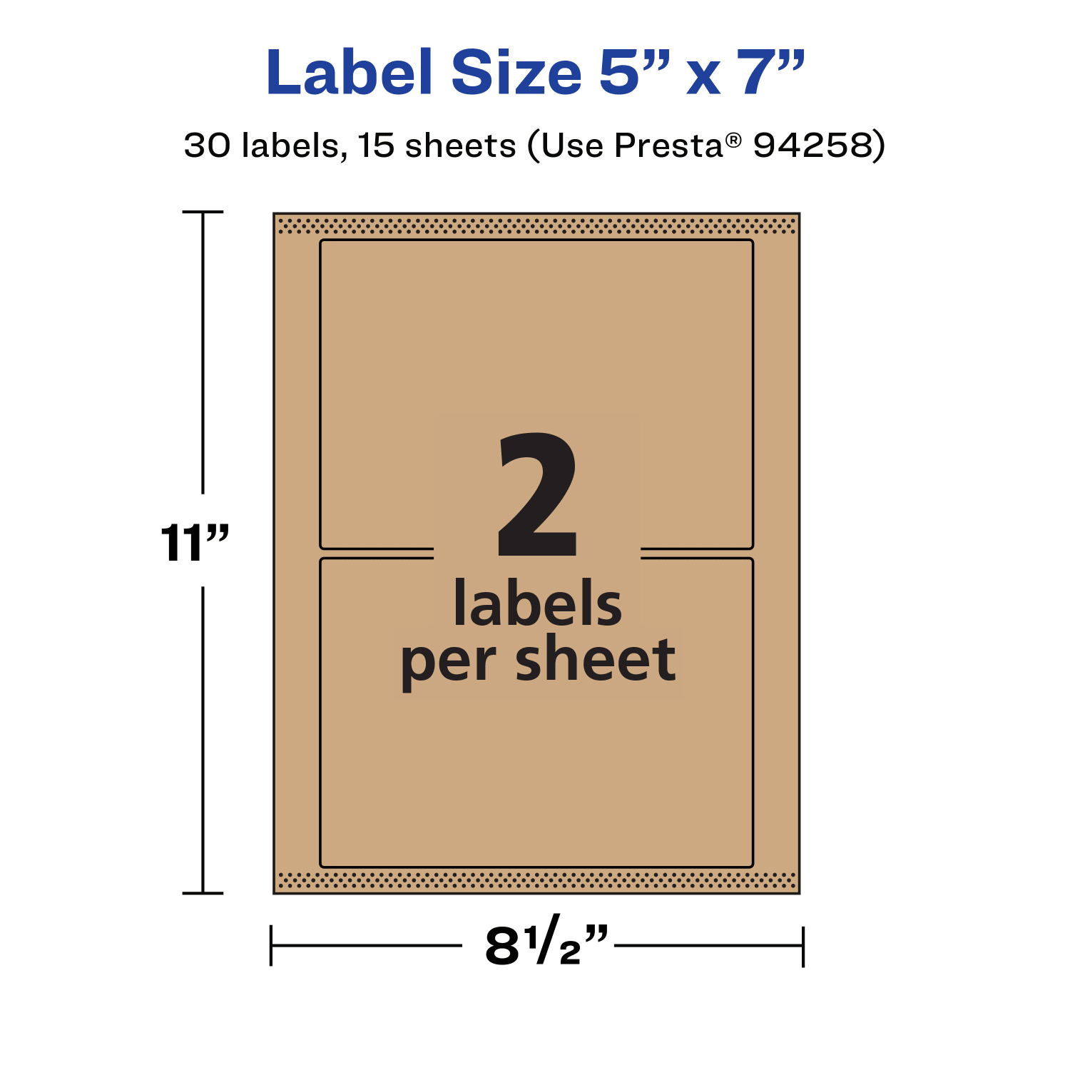 Avery Kraft Permanent Labels With Sure Feed, 94258-KMP15, Rectangle, 5in x 7in, Brown, Pack Of 30 - Image 6