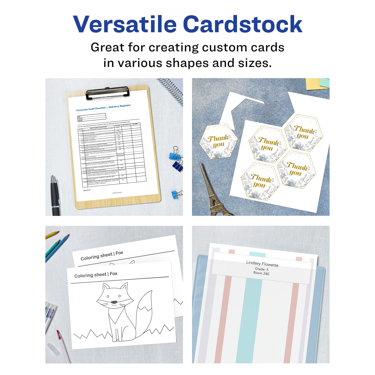 Avery Printable Cards, 95282-MWC50, Rectangle, 8.5in x 11in, Matte White, Pack Of 50 - Image 3